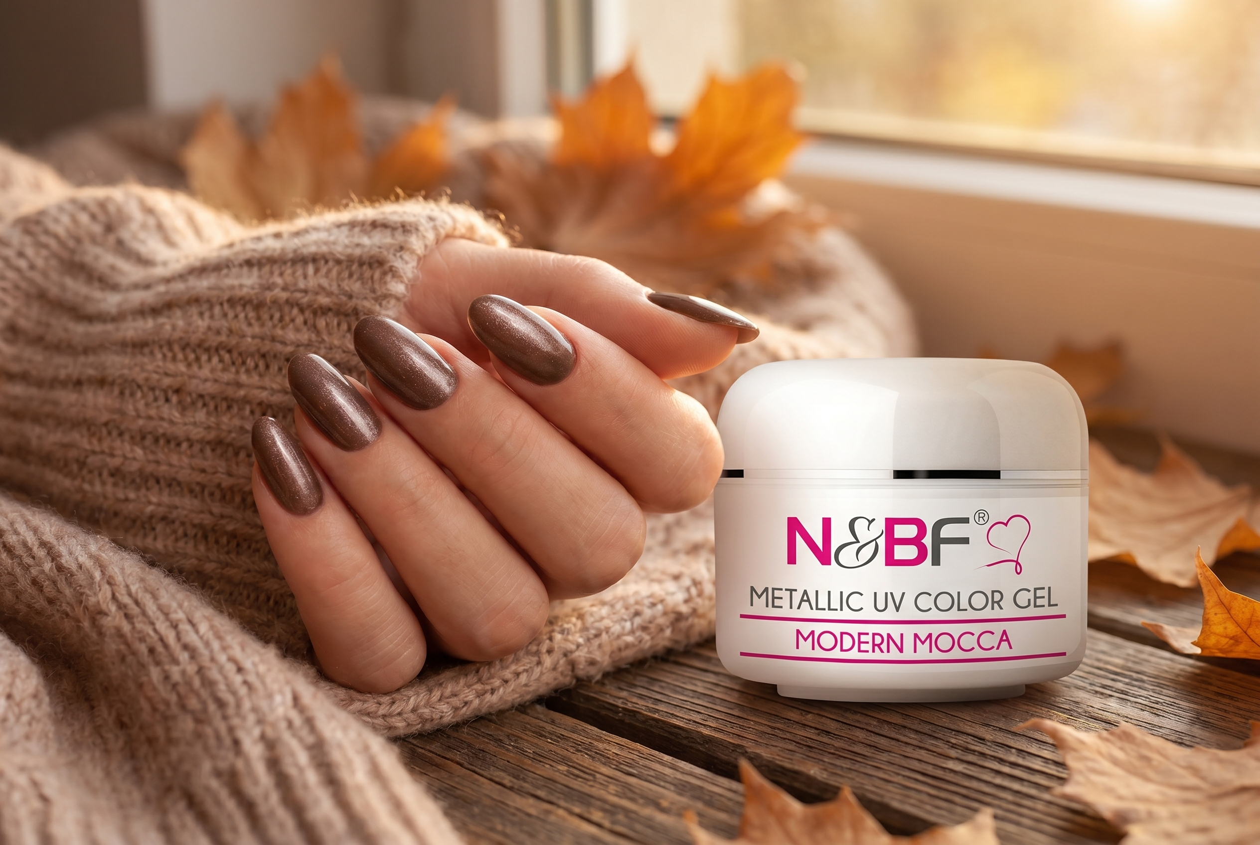 Nageldesign in warmen Brauntönen