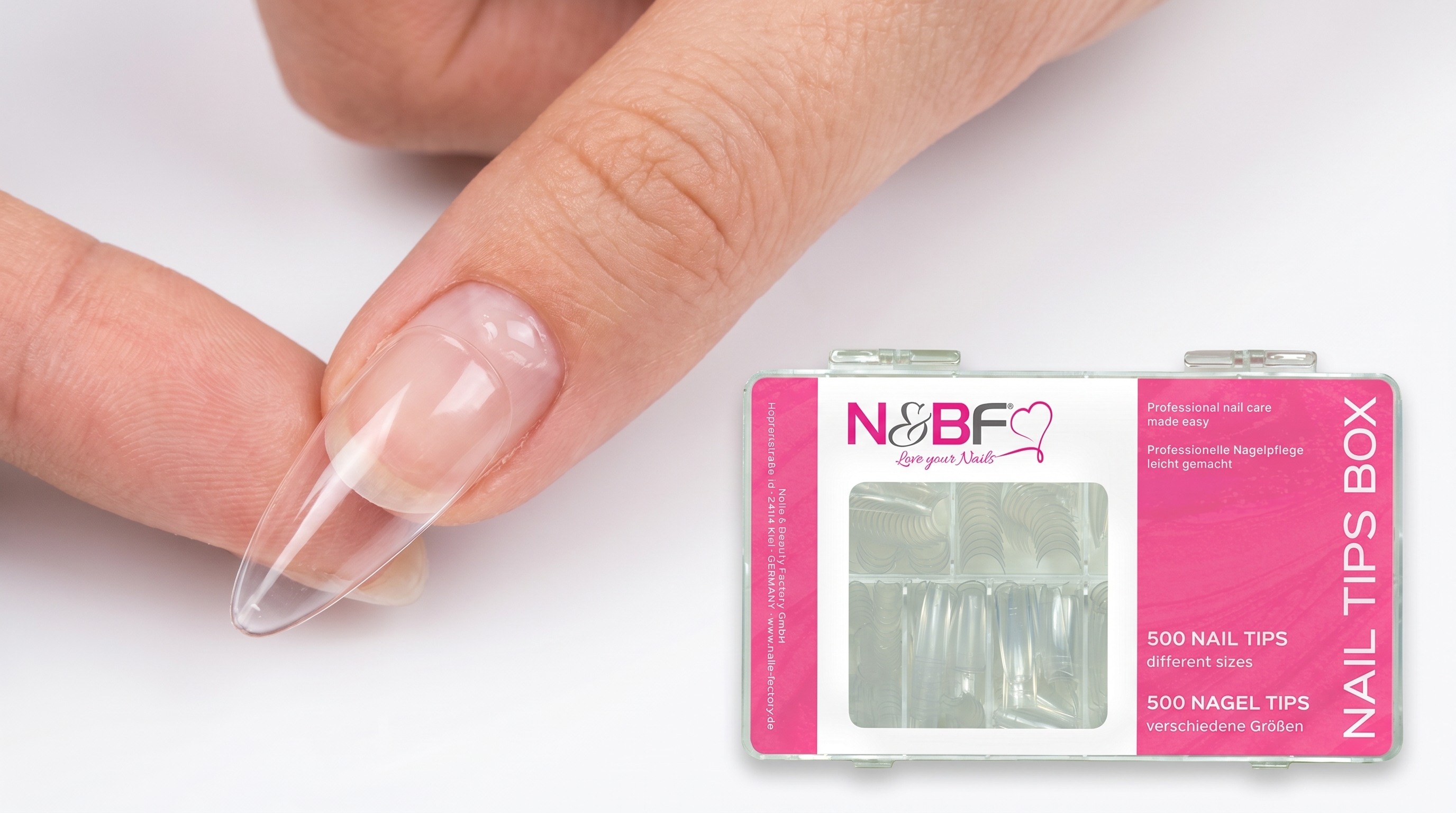 Nageltips ankleben mit der N&BF Classic Nagel Tips Box