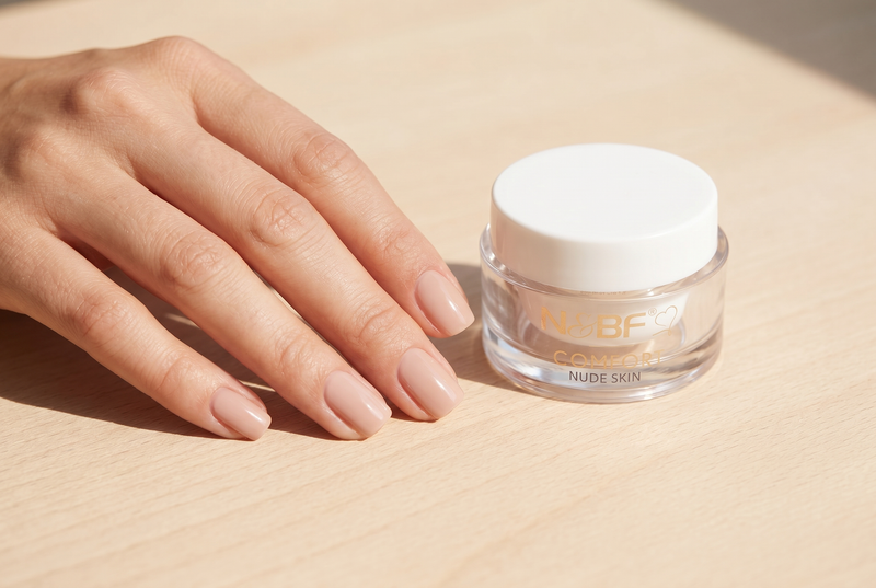 Schlichtes Nageldesign in zartem Nude