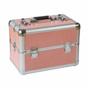 Nails Beauty Factory Kosmetikkoffer Kompakt Pink Croco Design rund