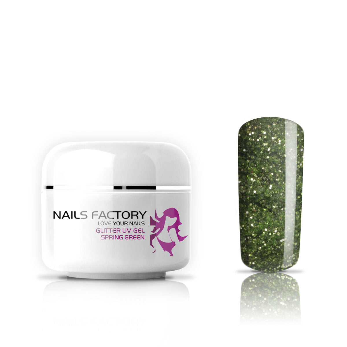 Nails Factory Glitter Farbgel Spring Green 5ml Ready for Easter
