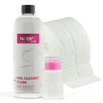 N&BF N&BF Nagel Cleaner 1000ml + Zelletten (2x500 Tupfer) & Dispenser Rosa Produktbild