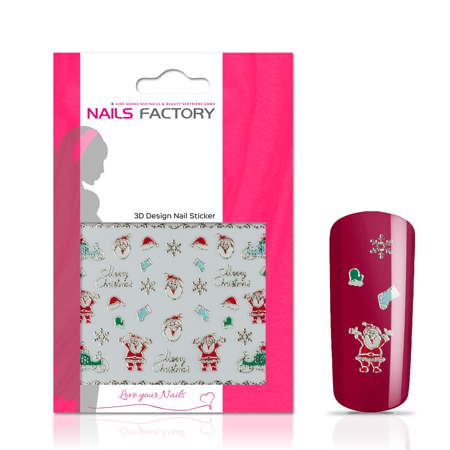 Nails Factory Nagelsticker Christmas silver Merry Christmas564c79dfa2bbd