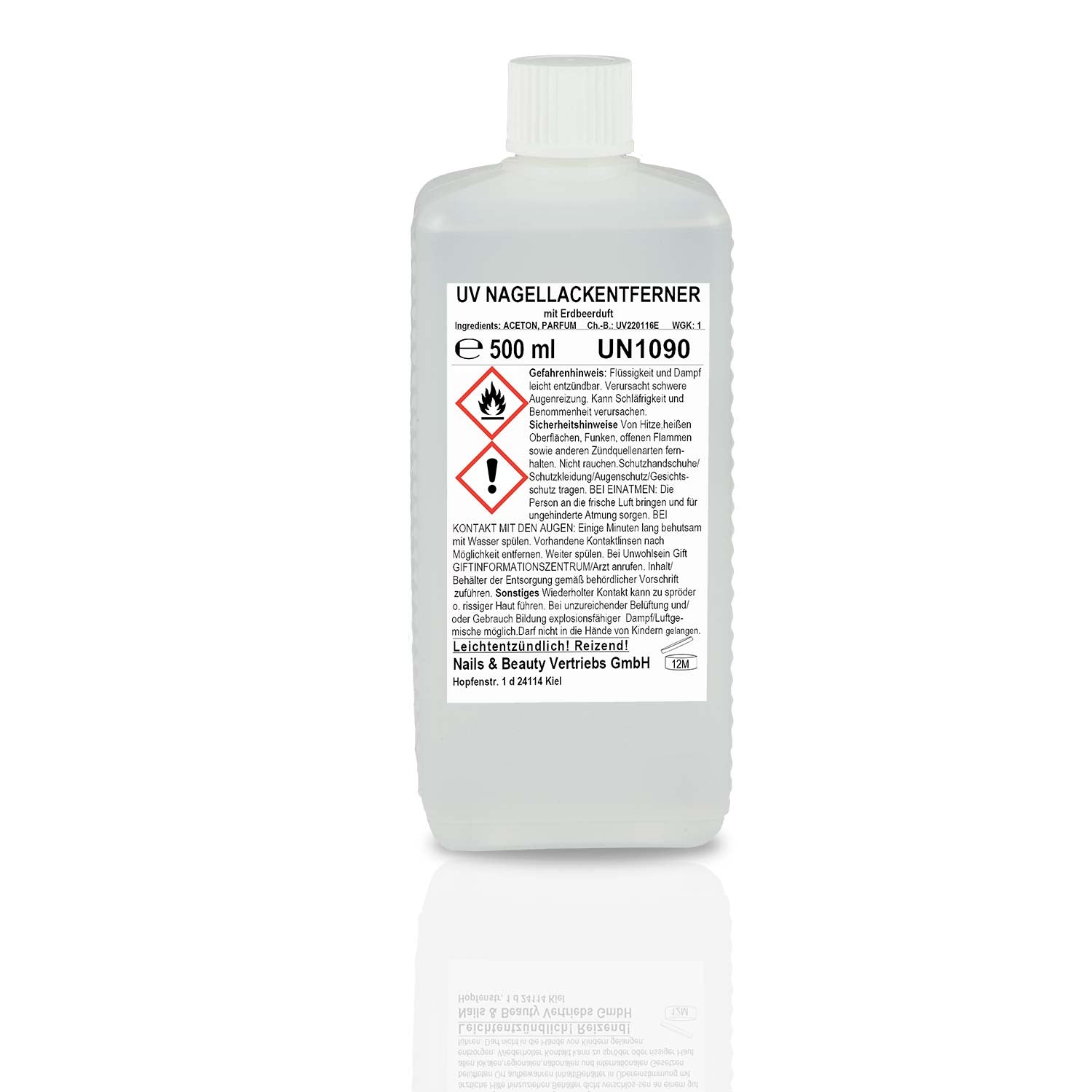 N&BF UV Nagellackentferner mit Erdbeerduft 500 ml Produktbild