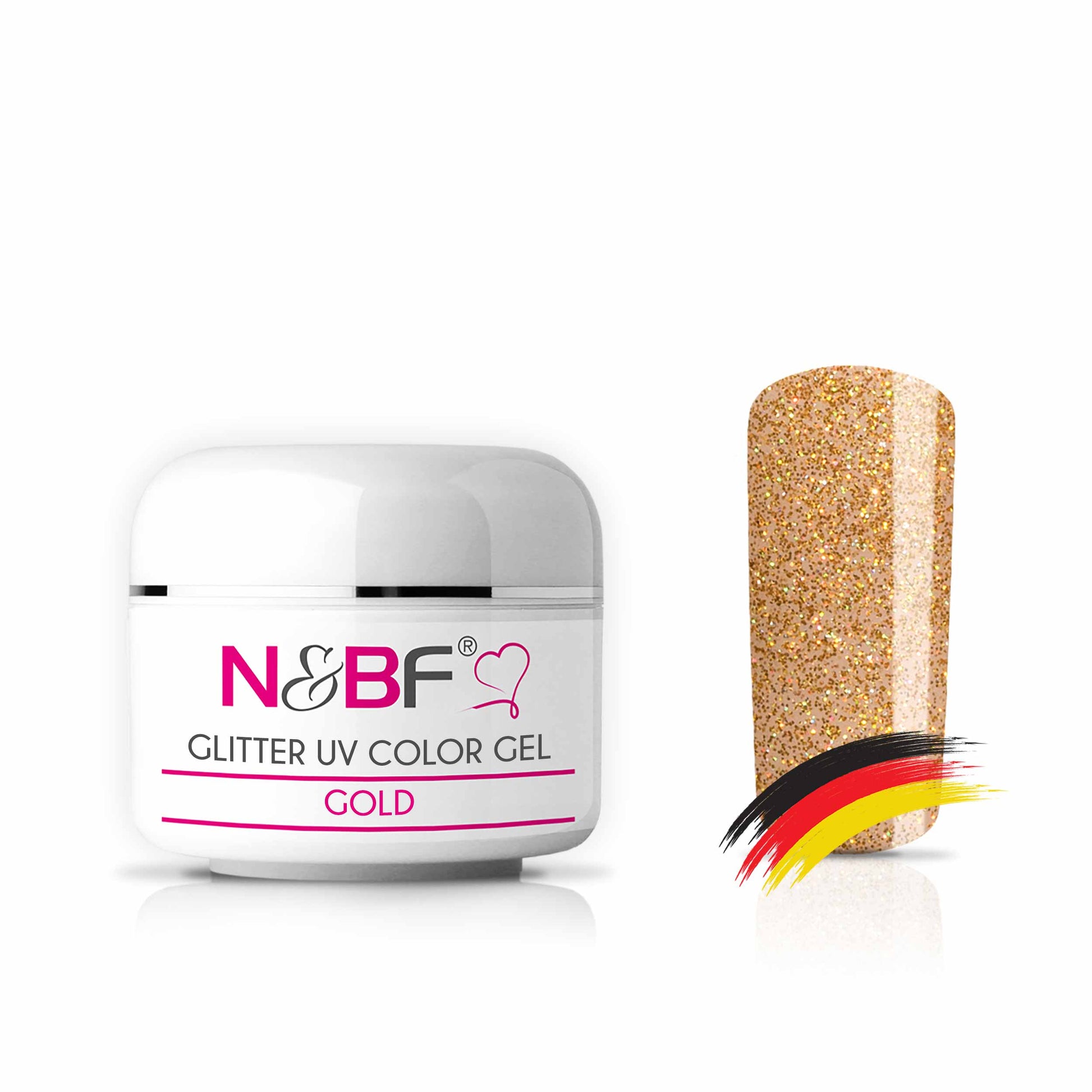 Nails and Beauty Factory 118264022 GLITTER UV COLOR GEL GOLD