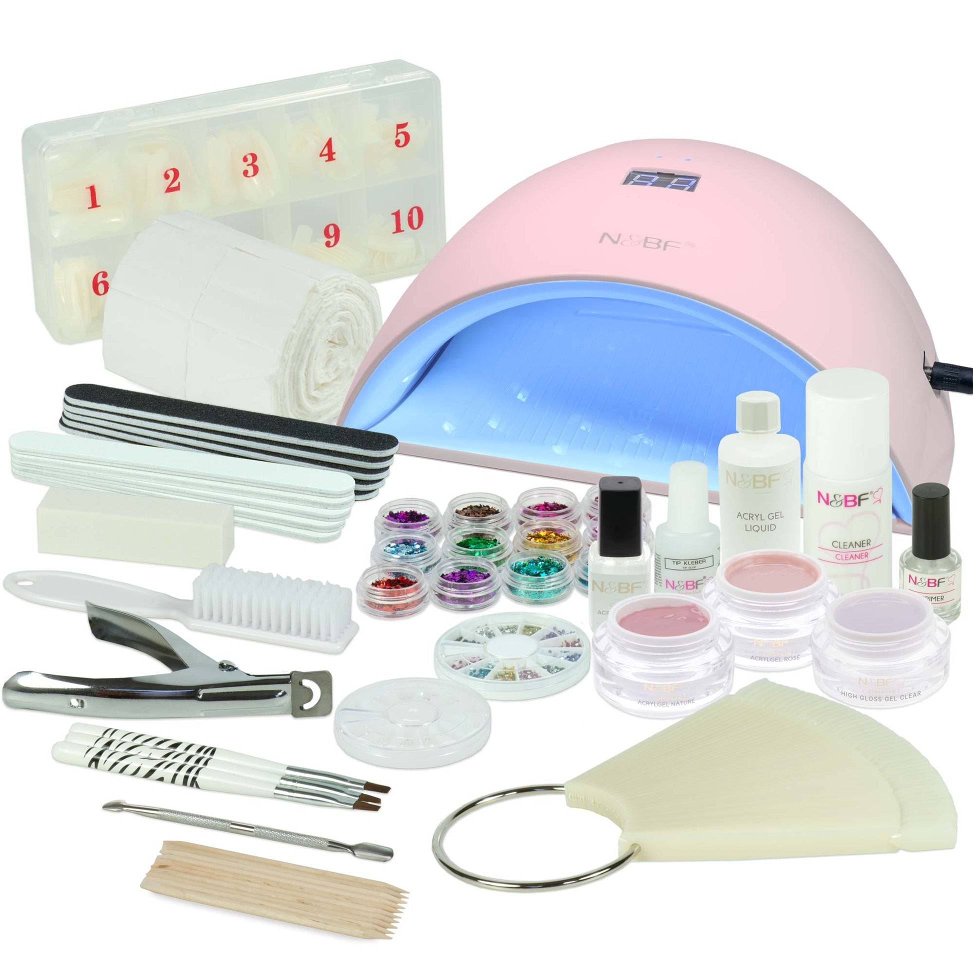 Nails and Beauty Factory Acrylgel Starter Set UVA Curve Pink Naro Highgloss