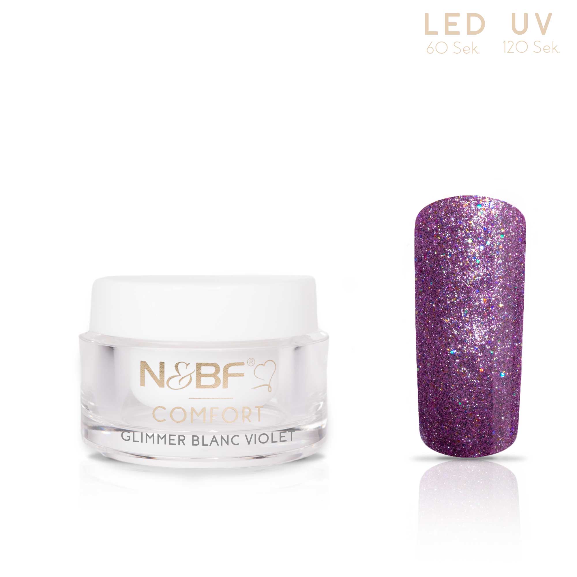 Nails and Beauty Factory Comfort Farbgel Glimmer Blanc Violet 5 ml