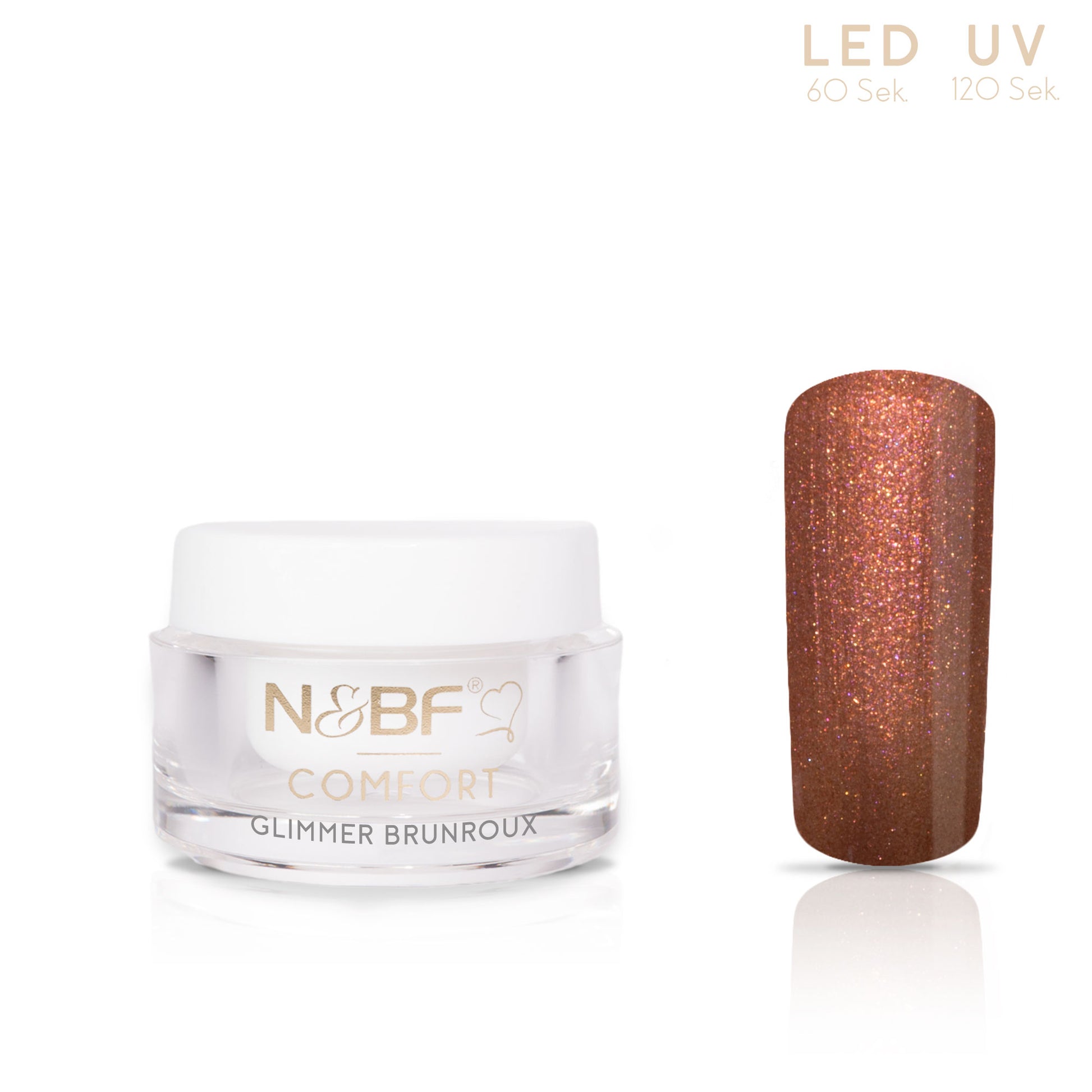 Nails and Beauty Factory Comfort Farbgel Glimmer Brunroux 5ml
