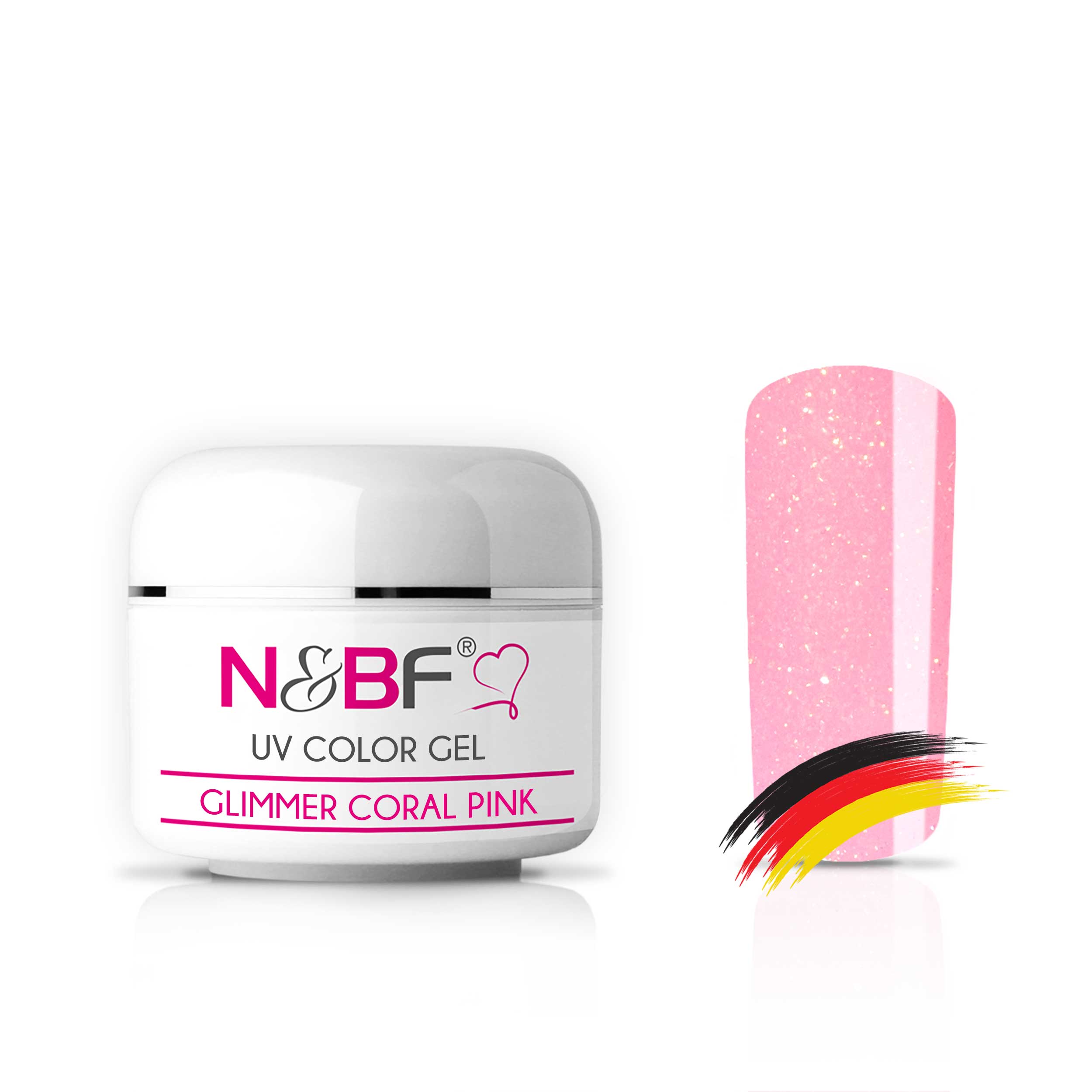 Nails and Beauty Factory Farbgel Glimmer Coral Pink 5 ml 23 01