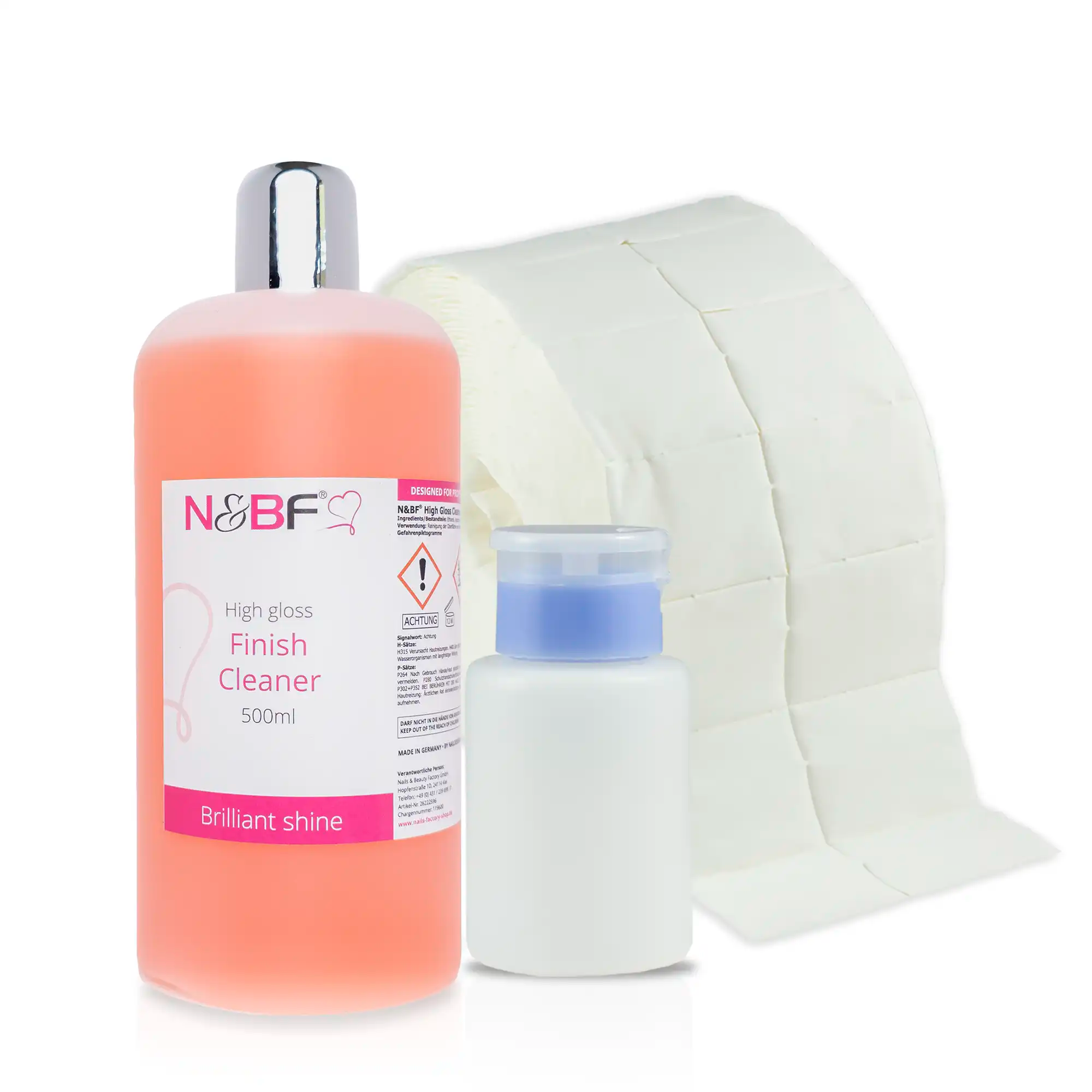 N&BF N&BF High Gloss Finish Cleaner 500ml Zelletten & Dispenser Set Rosa Anwendung und Zubehör