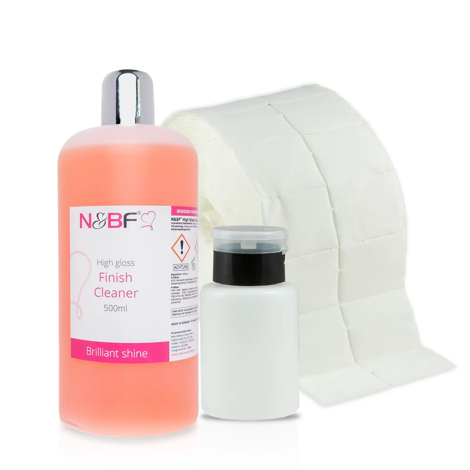 N&BF N&BF High Gloss Finish Cleaner 500ml Zelletten & Dispenser Set Rosa Anwendung und Zubehör