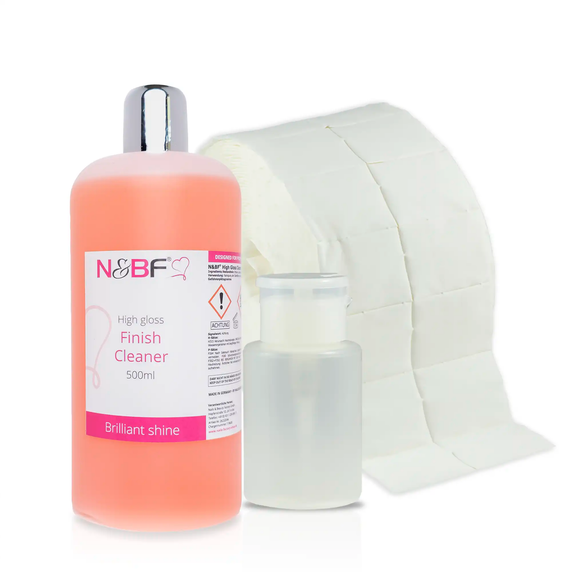 N&BF N&BF High Gloss Finish Cleaner 500ml Zelletten & Dispenser Set Rosa Anwendung und Zubehör