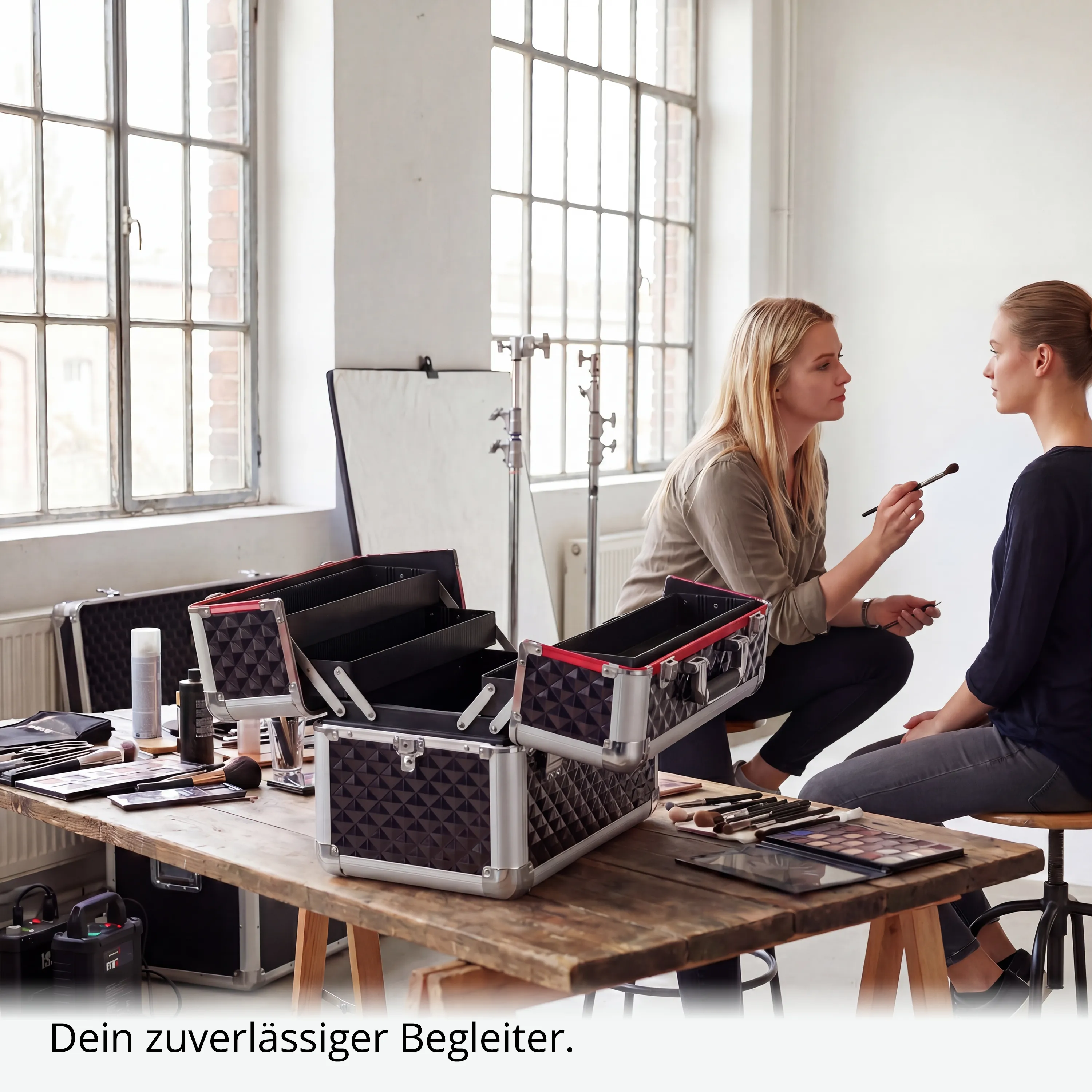 Kosmetikkoffer kompakt Schwarz Diamonds