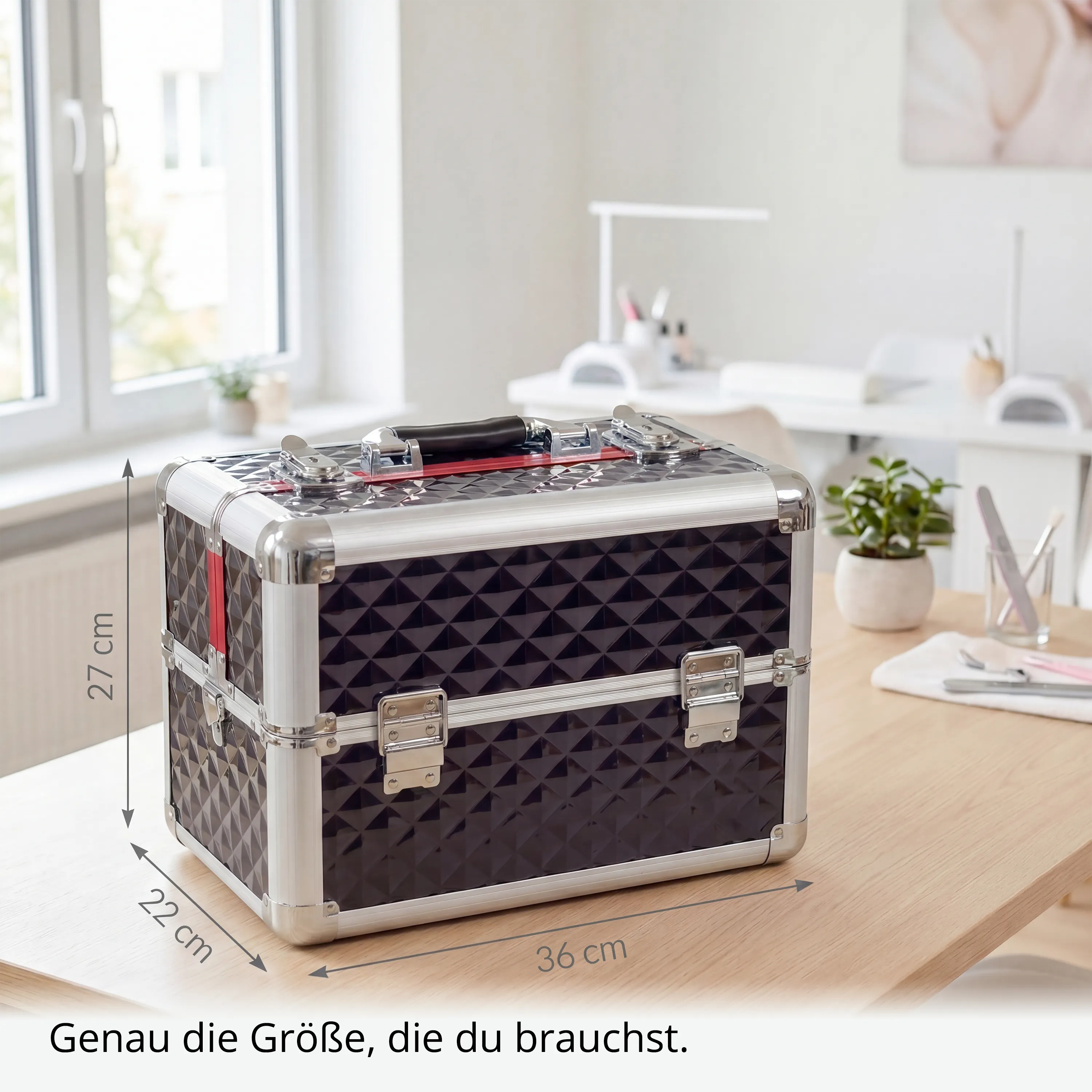 Kosmetikkoffer kompakt Schwarz Diamonds