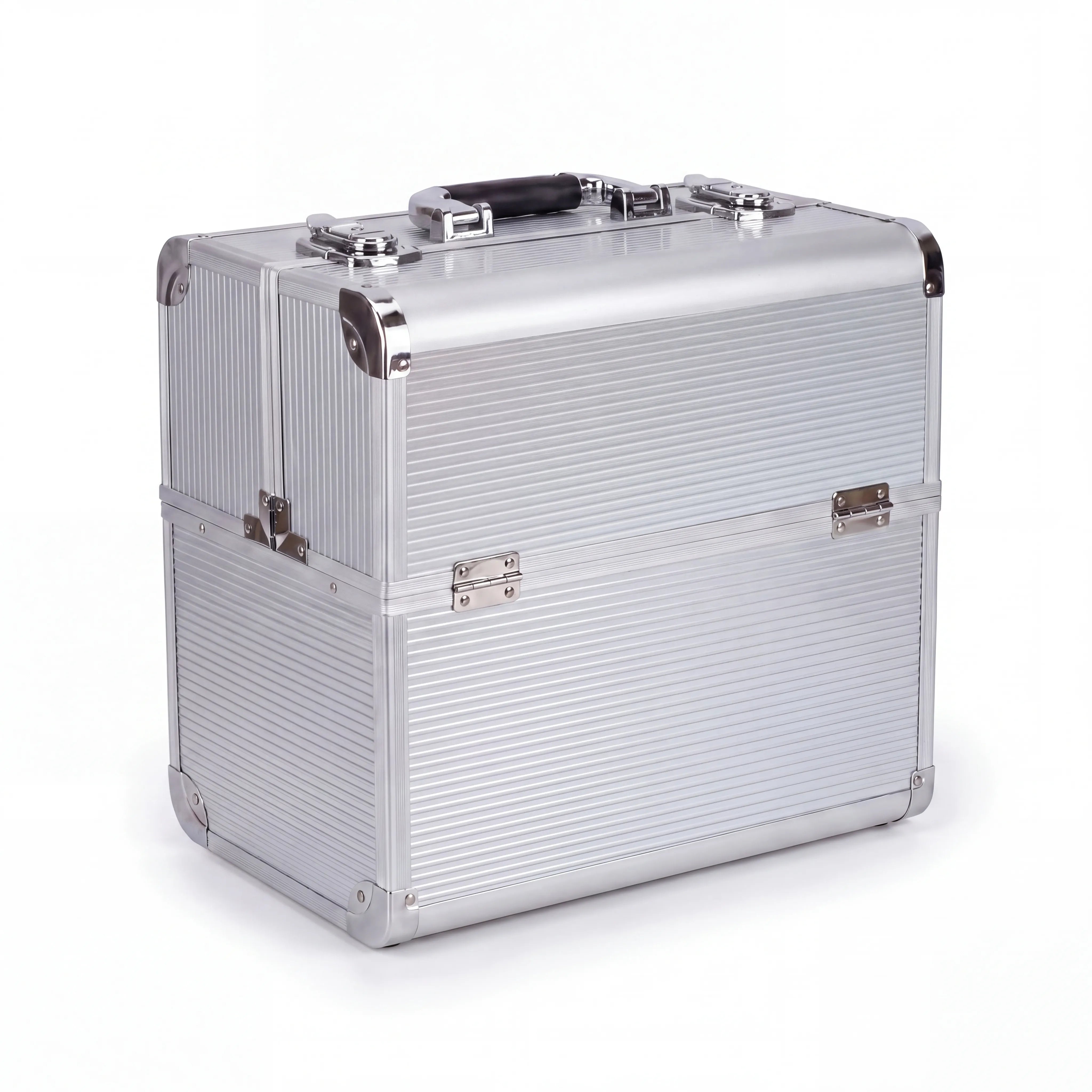Kosmetikkoffer Aluminium Silver Design rund