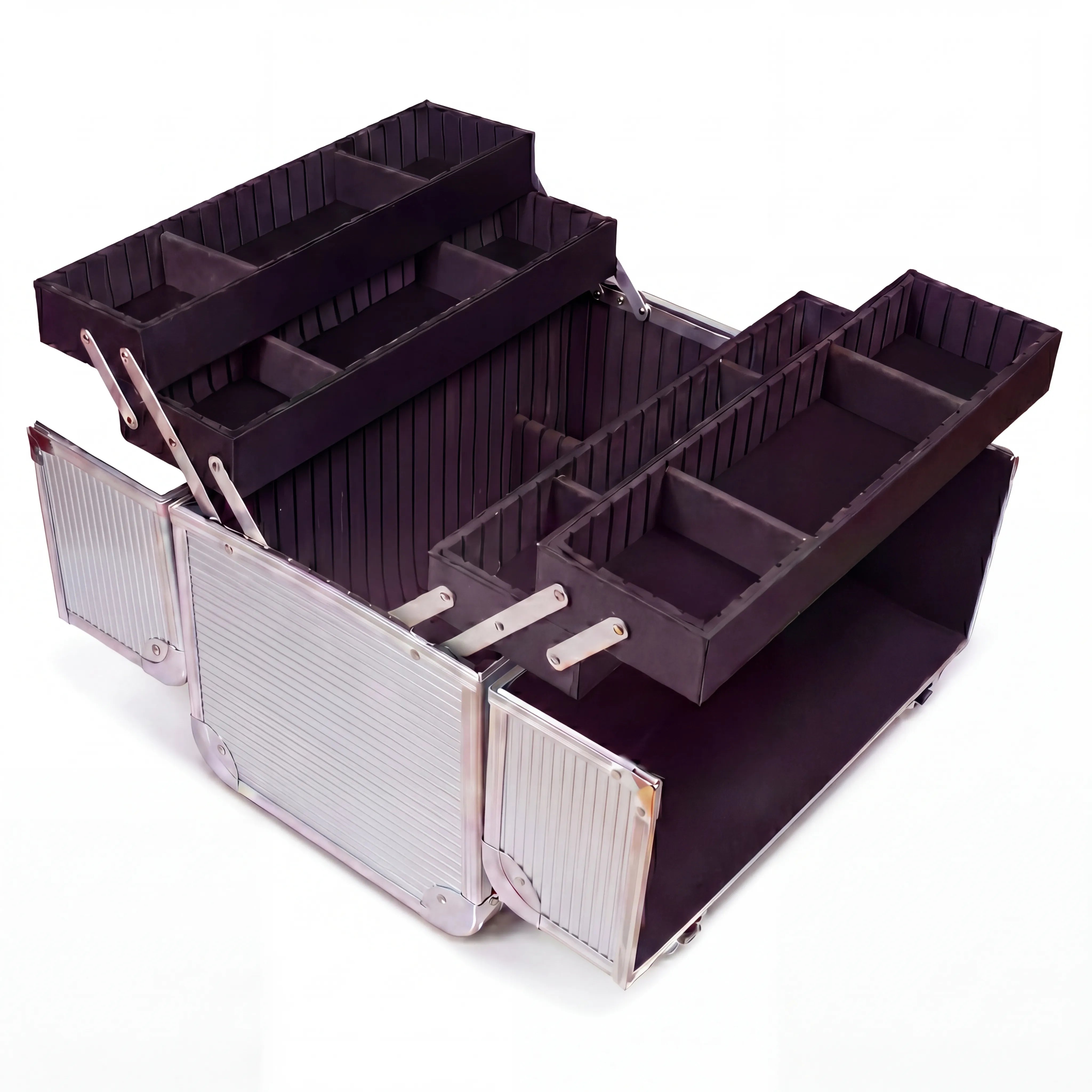 Kosmetikkoffer Aluminium Silver Design rund