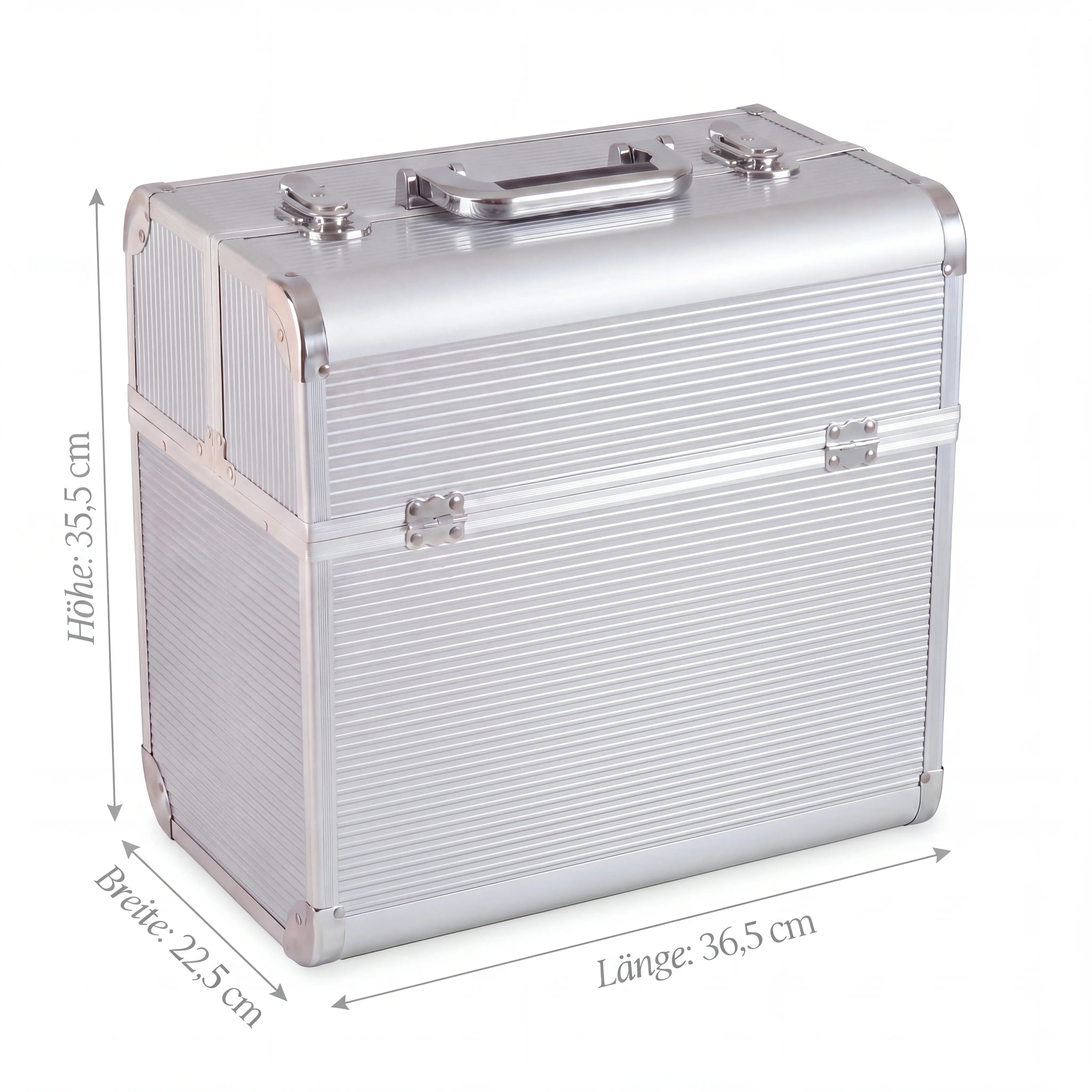 Kosmetikkoffer Aluminium Silver Design rund