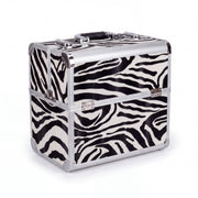 Kosmetikkoffer Aluminium Zebra Design rund