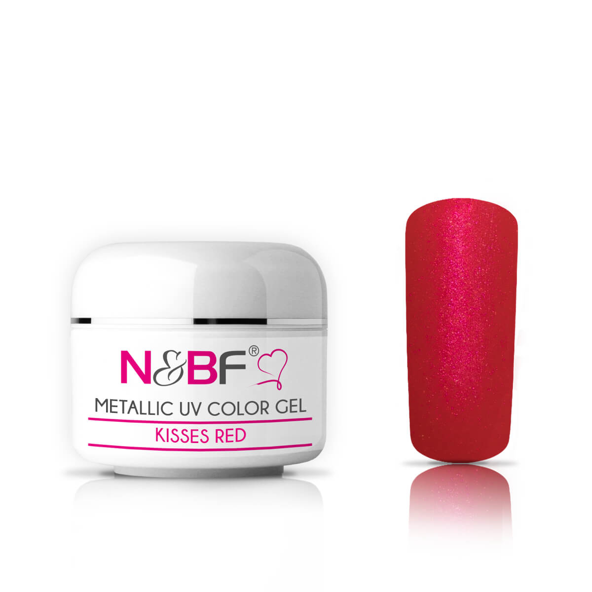 Nails and Beauty Factory Metallic UV Color Gel Kisses Red 5 ml