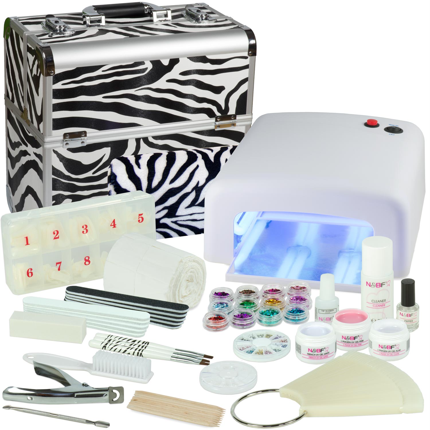 Nails and Beauty Factory Mobiles Nagelstudio Mega Starter Set Zebra Design 2018