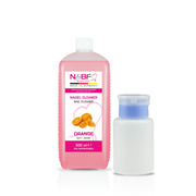 N&BF Nagel Cleaner Orangen Duft 500ml + Dispenser Pumpflasche blau 150ml Produktbild