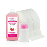 N&BF Nagel Cleaner Erdbeer Duft 500ml  +  Zellettenrolle 1000 Stück & Dispenser Rosa Produktbild