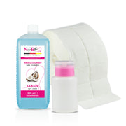 N&BF Nagel Cleaner Kokosnuss Duft 500ml  +  Zellettenrolle 1000 Stück & Dispenser Rosa Produktbild