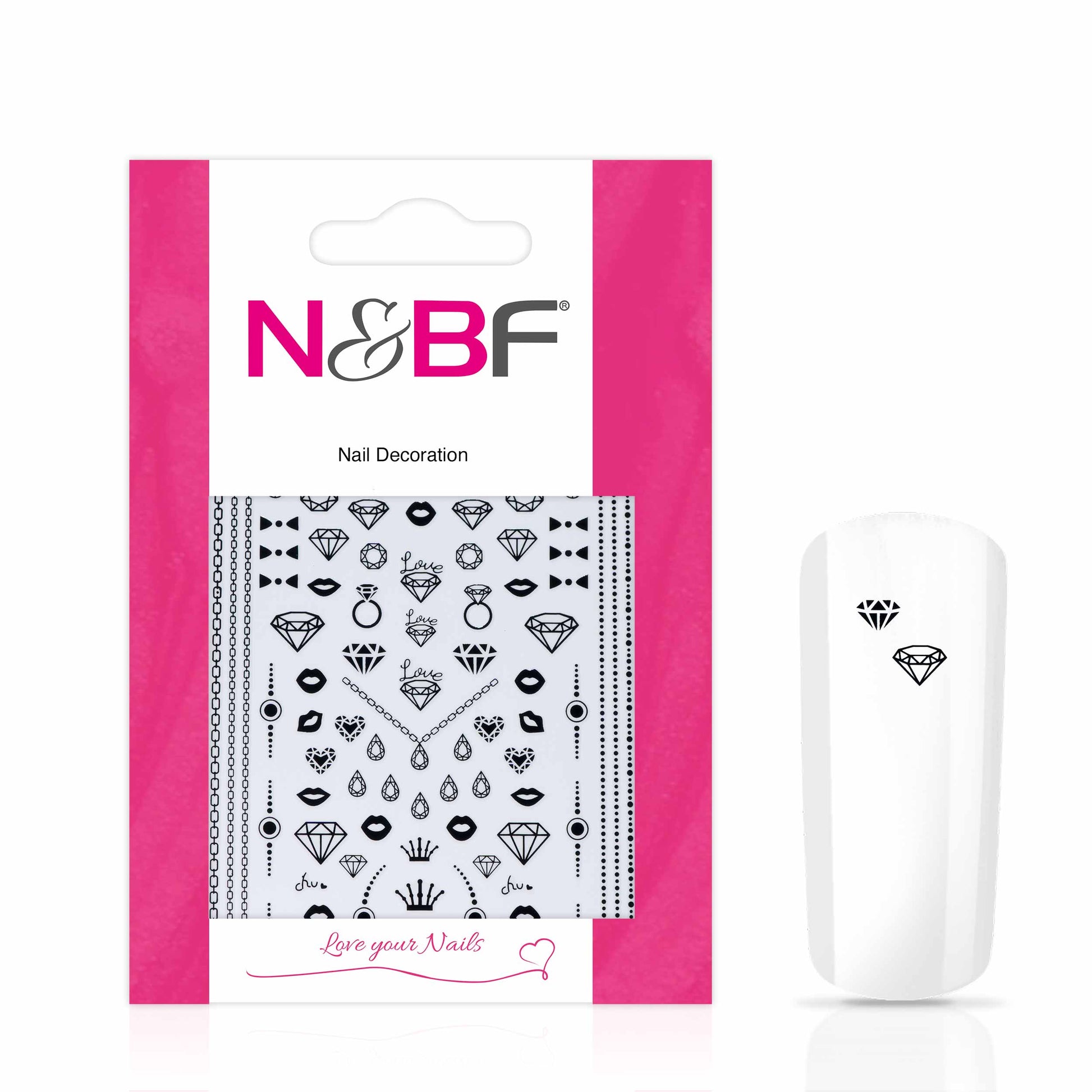 Nails and Beauty Factory Nagelsticker Diamonds Love Black 1