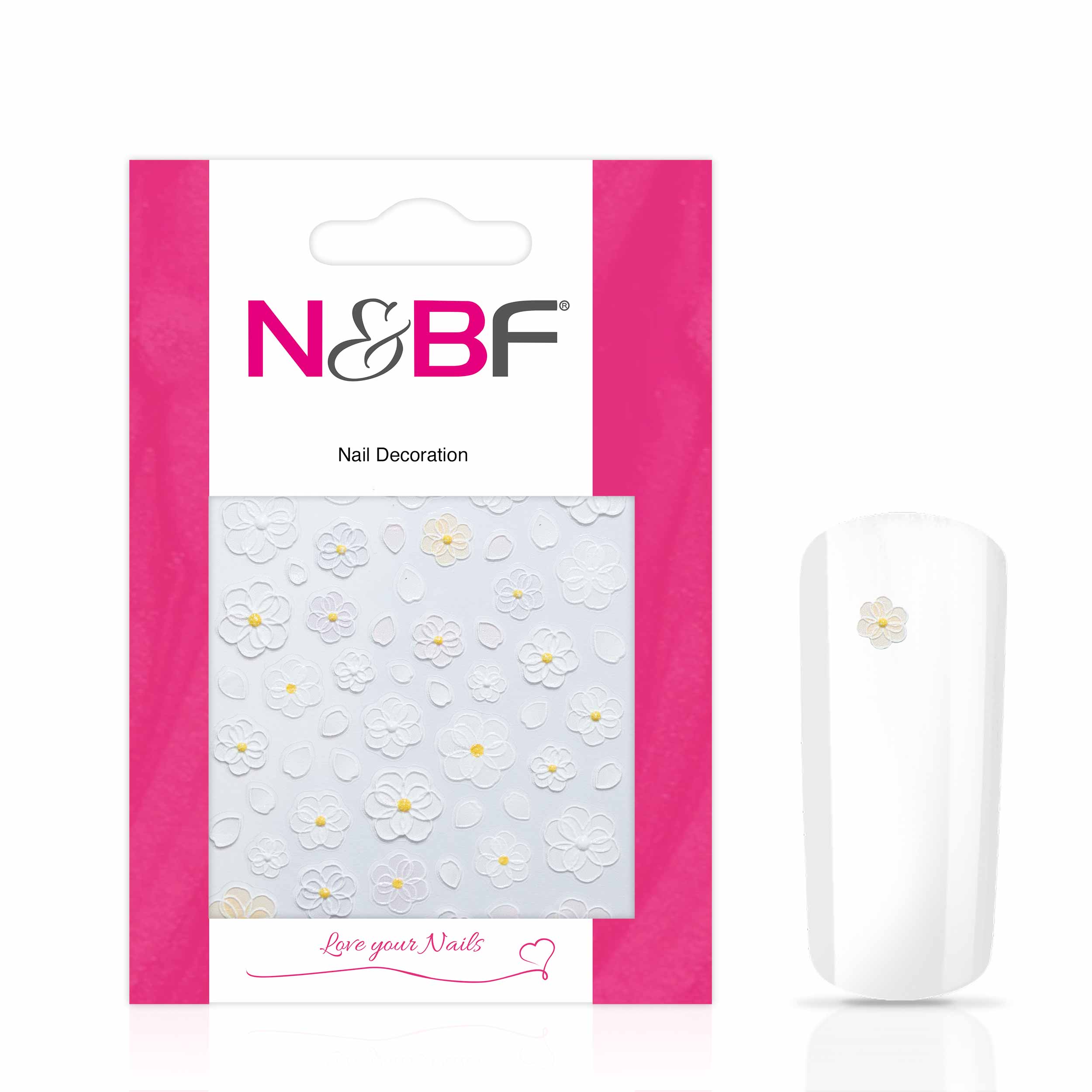 Nails and Beauty Factory Nagelsticker Flower Power White 1