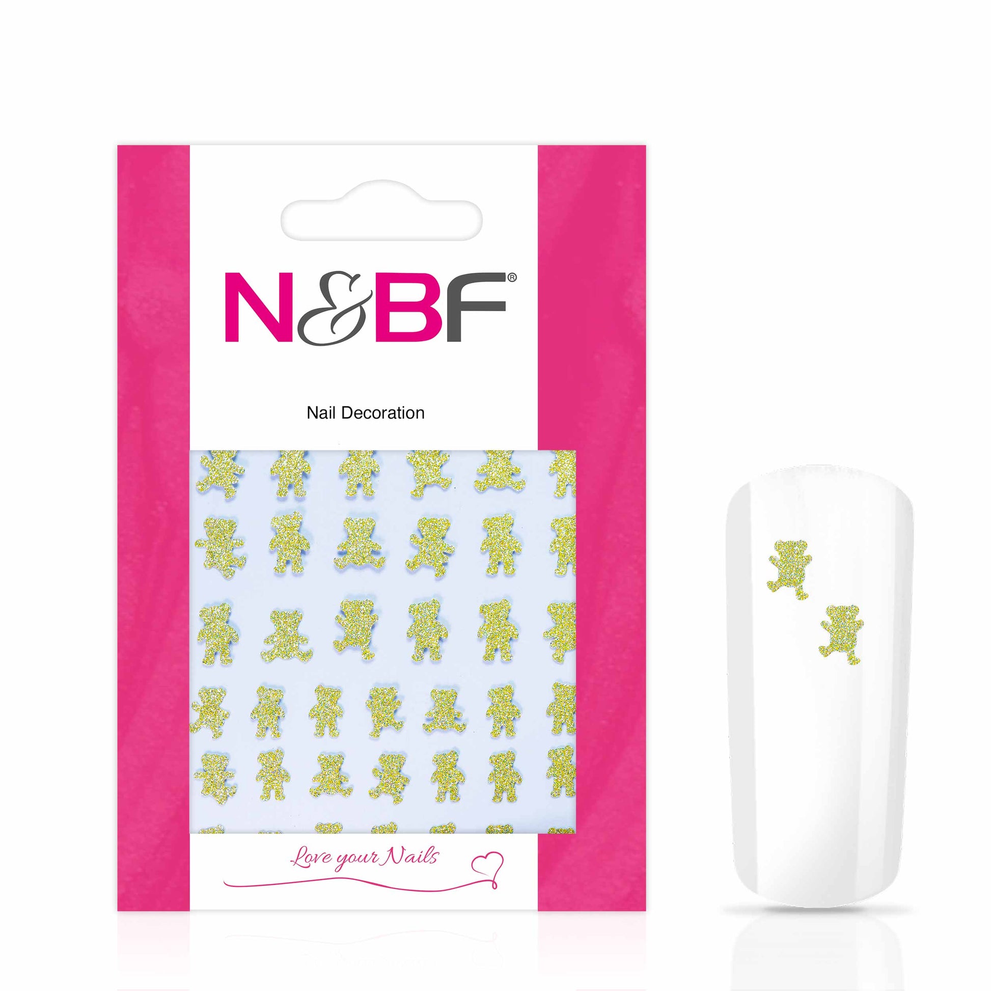 Nails and Beauty Factory Nagelsticker Glitter Golden Bears 1