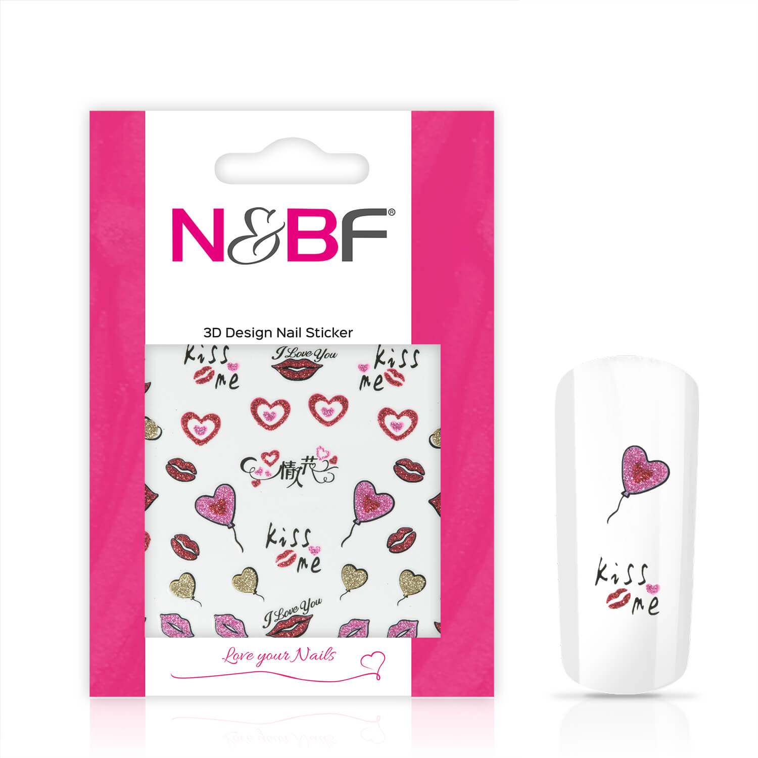 Nails and Beauty Factory Nagelsticker Kiss Me 123646271