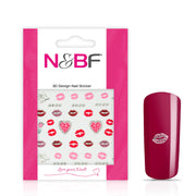Nails and Beauty Factory Nagelsticker Pink Lips Silver 123646412
