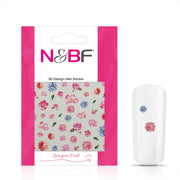 Nails and Beauty Factory Nagelsticker Red and Blue Rose 1