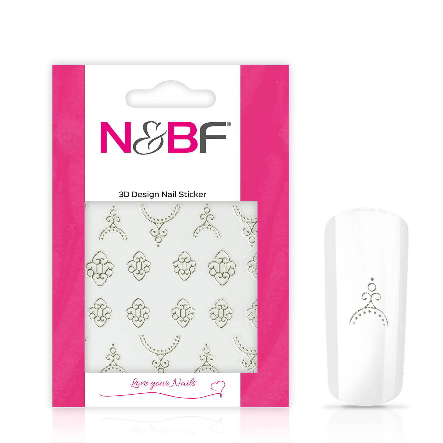 Nails and Beauty Factory Nagelsticker Silver Mirror Ornament 124133649