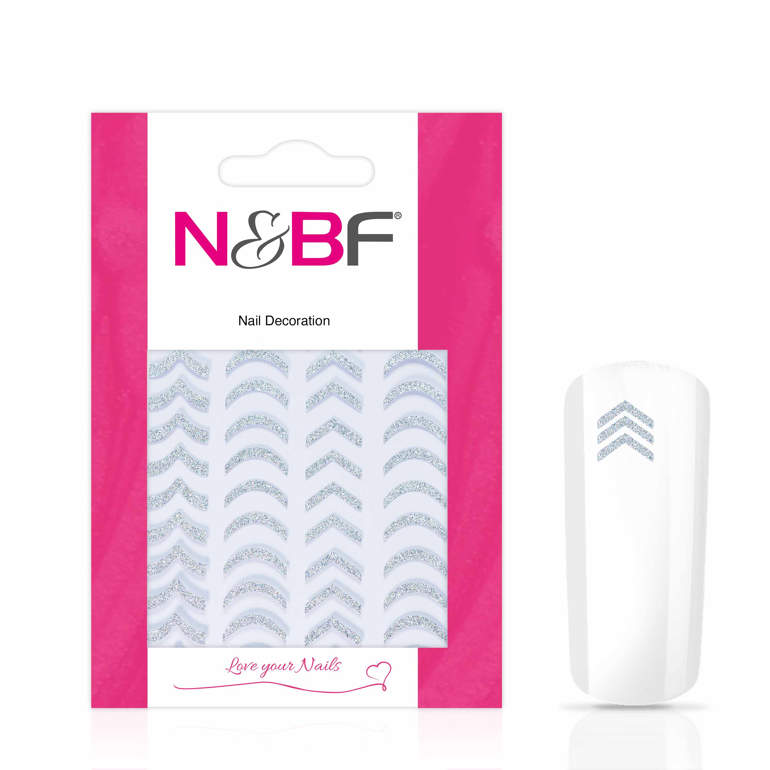 Nails and Beauty Factory Nagelsticker Silver Smile Lines 1