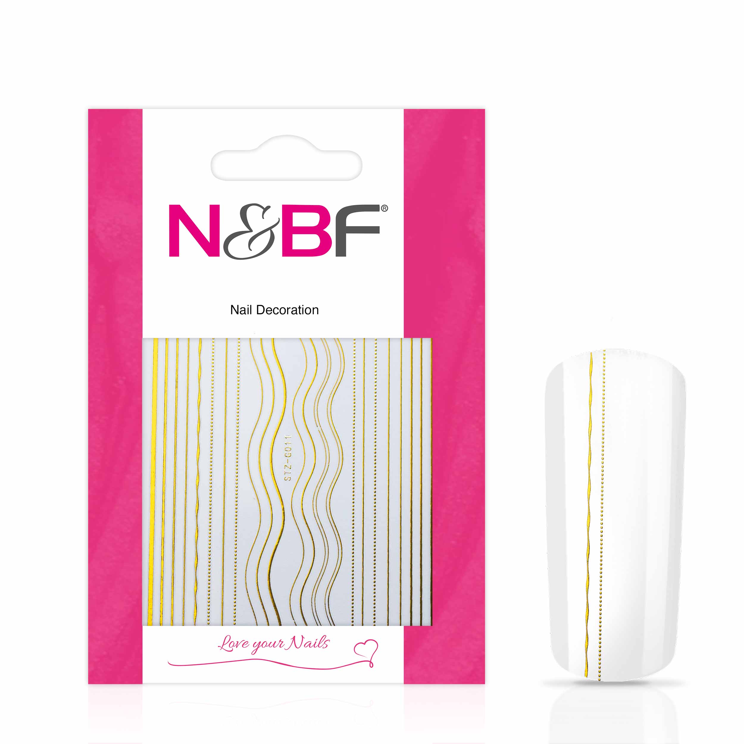 Nails and Beauty Factory Nagelsticker Stripes Chain Gold 1