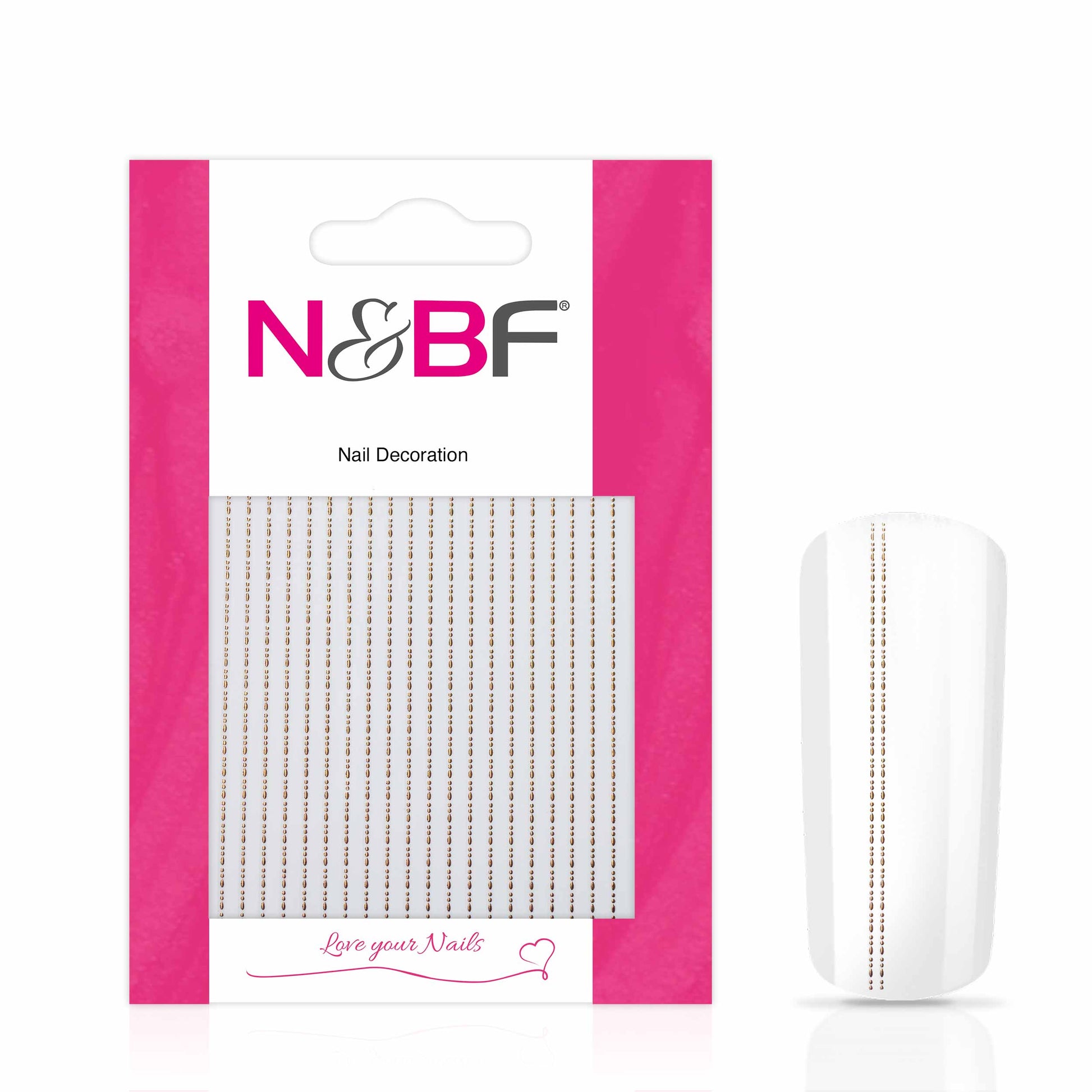 Nails and Beauty Factory Nagelsticker Stripes Chain Redgold 1