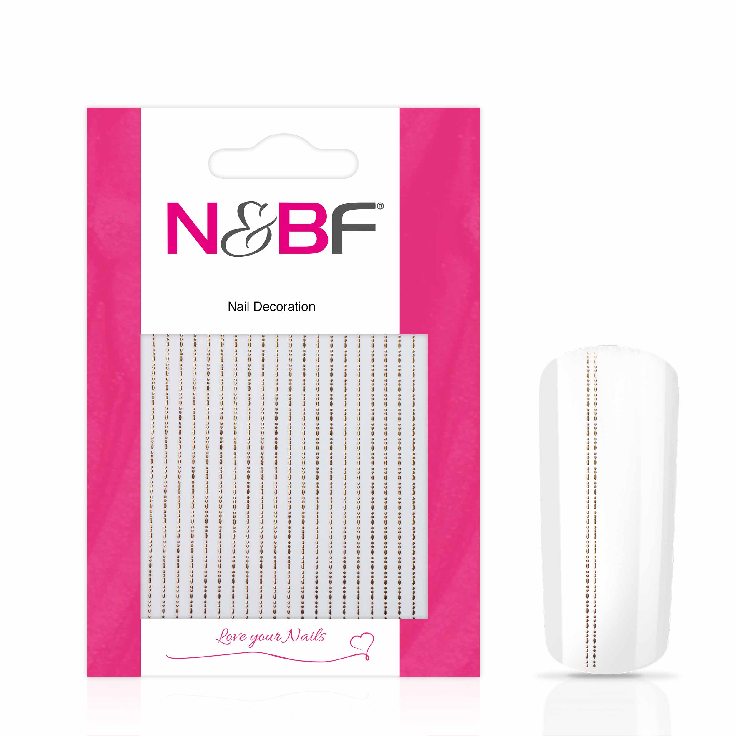 Nails and Beauty Factory Nagelsticker Stripes Chain Redgold 1