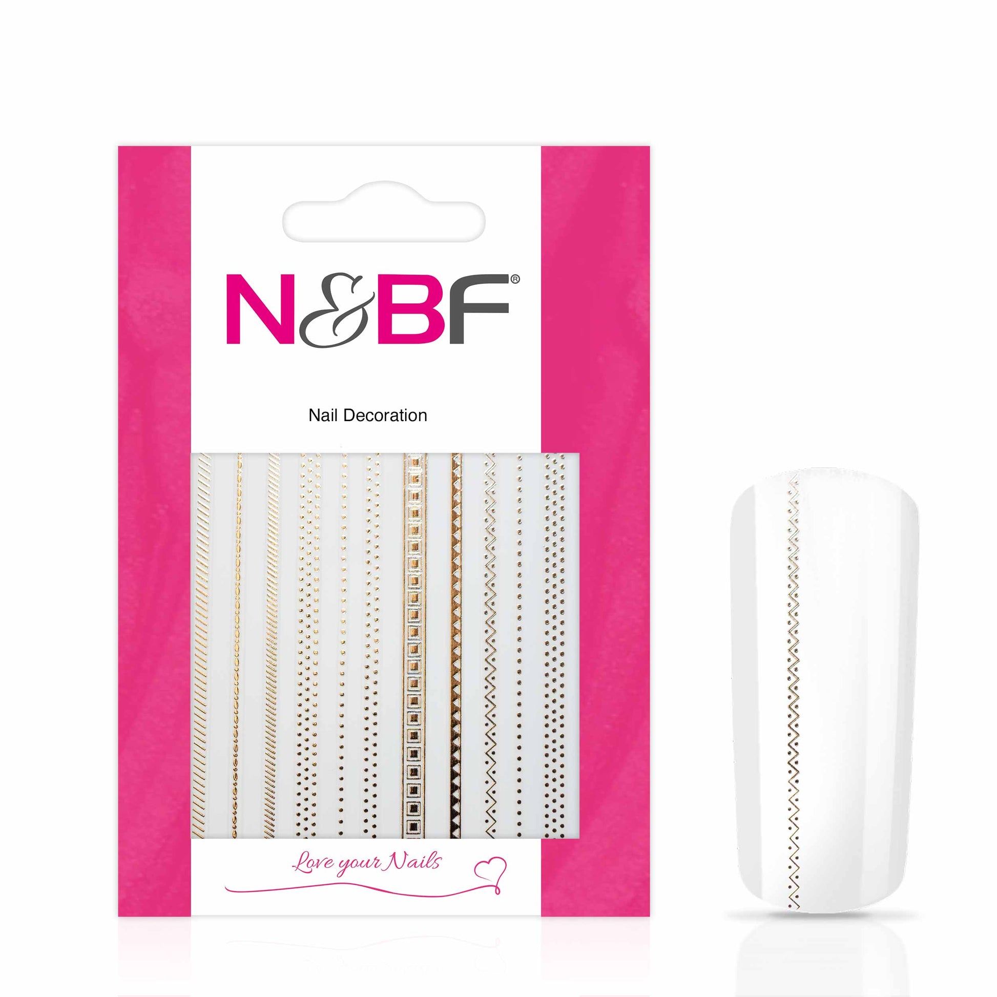 Nails and Beauty Factory Nagelsticker Stripes Chain Redgold 2