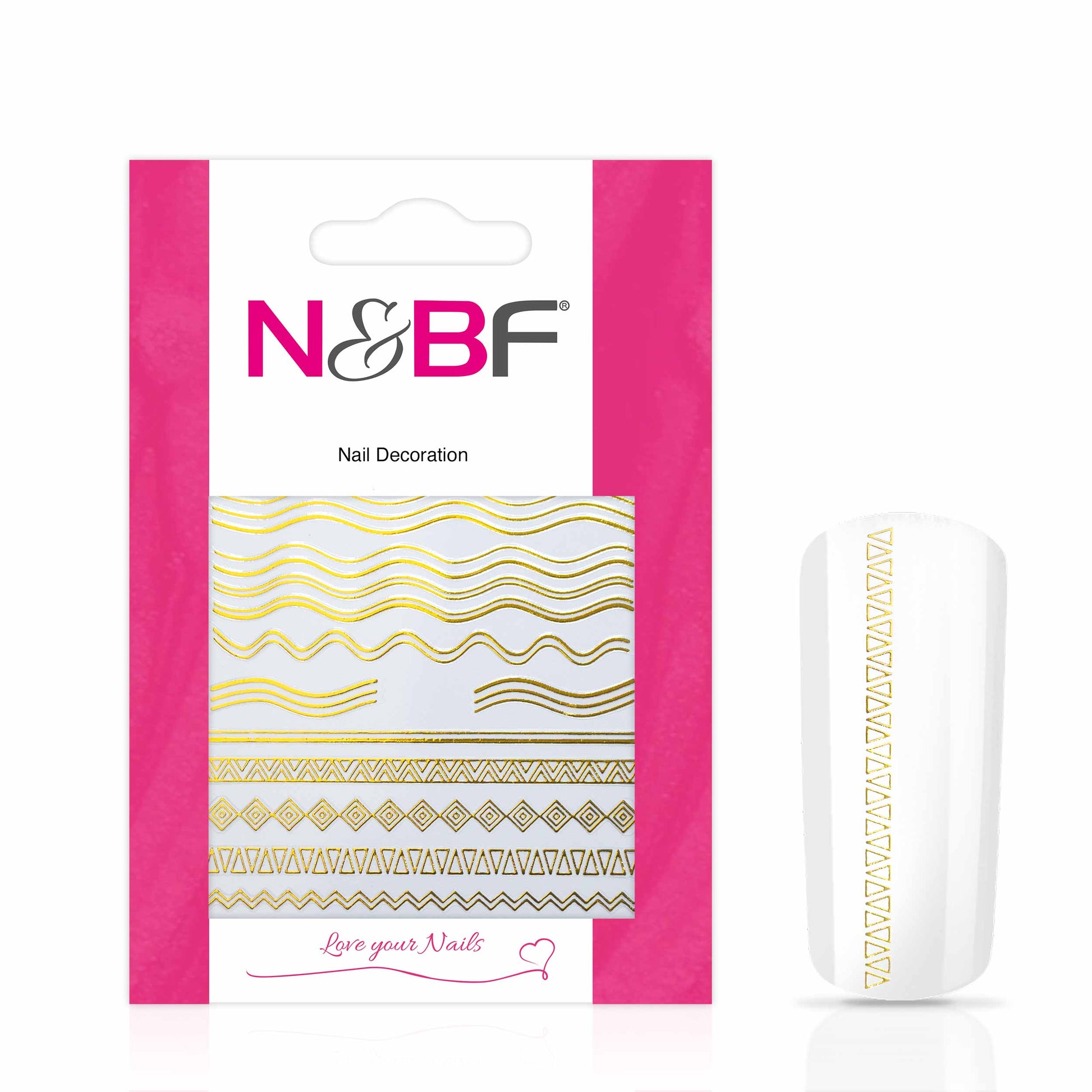 Nails and Beauty Factory Nagelsticker Waves Gold 1