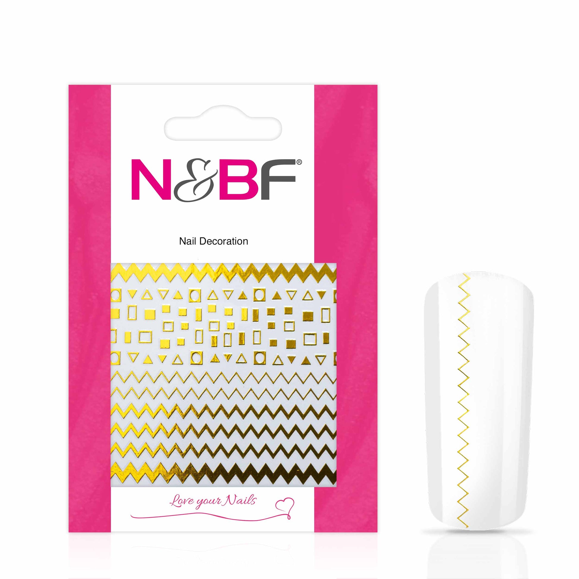 Nails and Beauty Factory Nagelsticker Zick Zack Lines Gold 1
