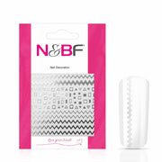 Nails and Beauty Factory Nagelsticker Zick Zack Lines Silver 1