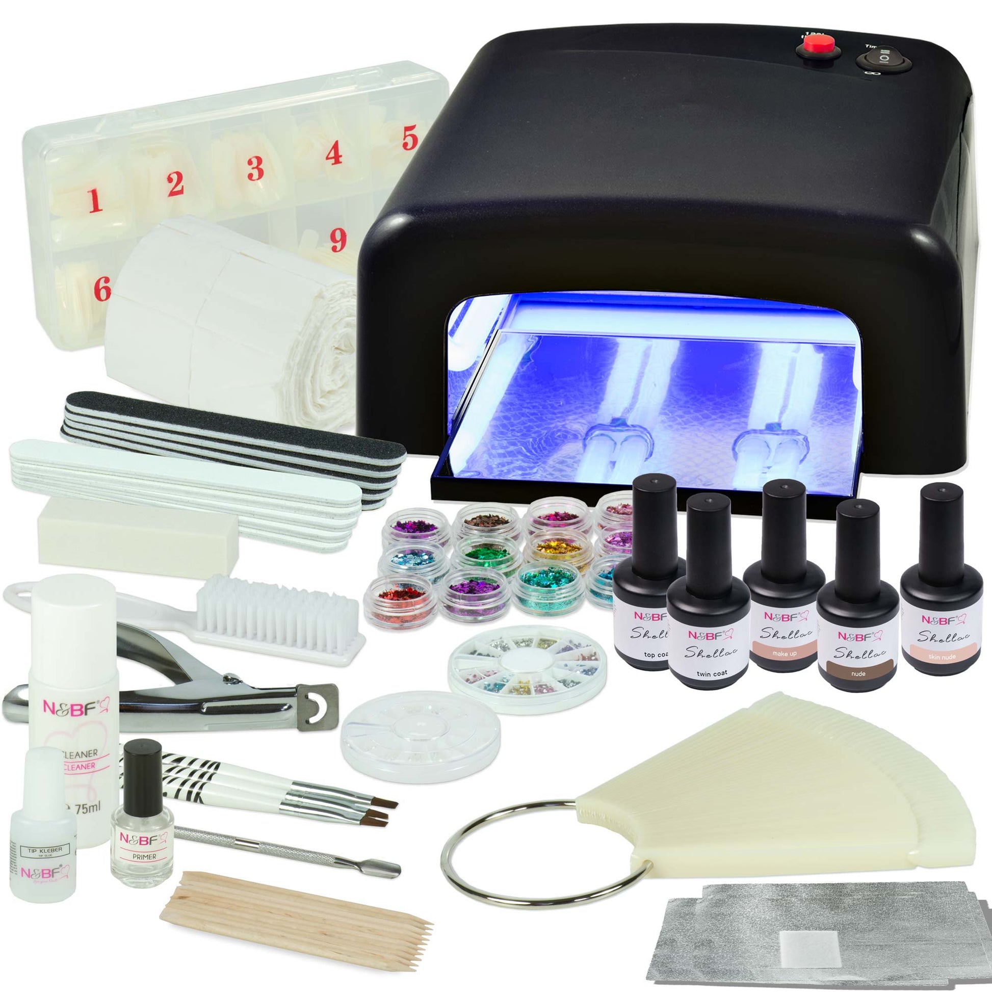 Nails and Beauty Factory Shellac Starter Set Manun 2021 Eckig Schwarz 1