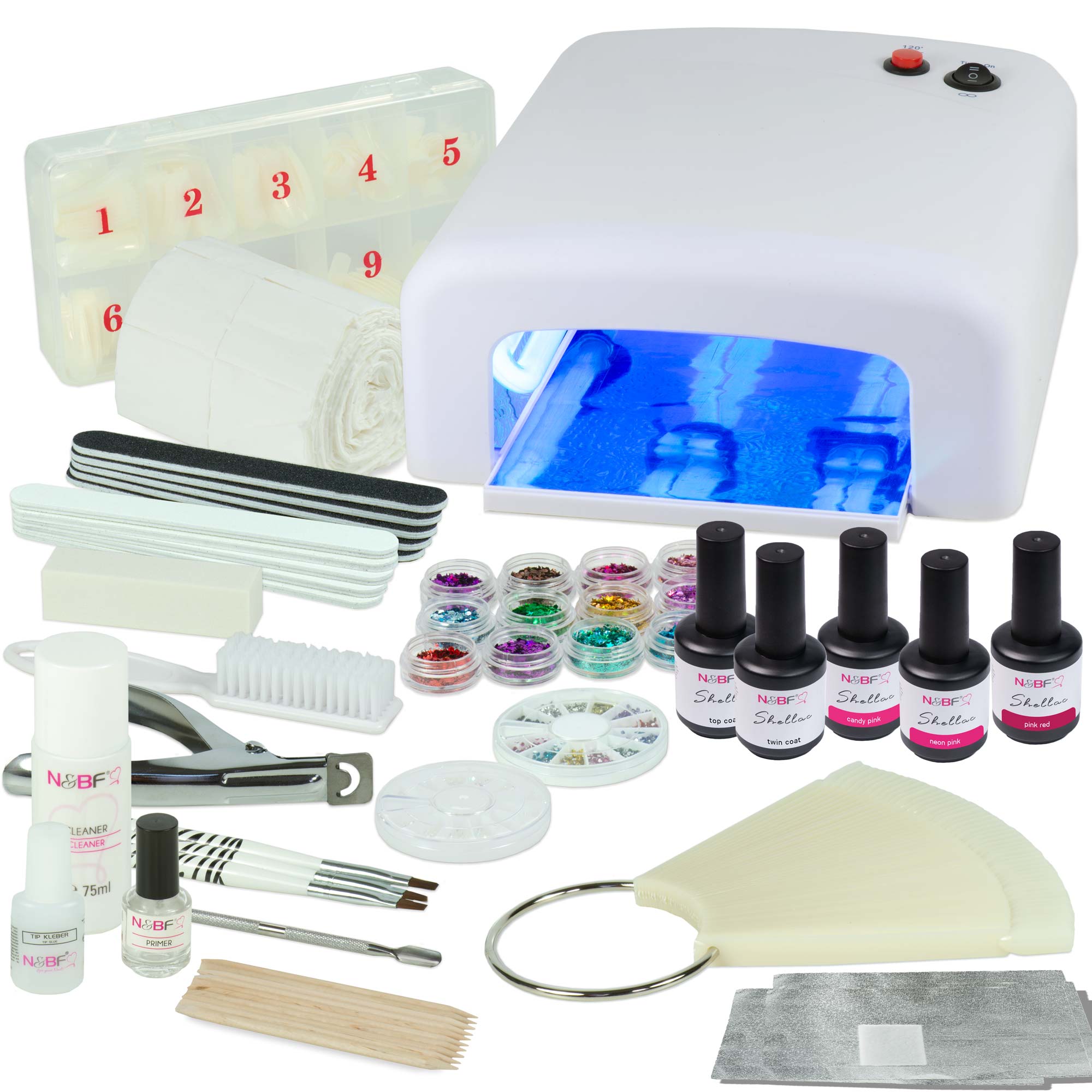 Nails and Beauty Factory Shellac UV Nagellack Starter Set Canpi Eckig Weiss 2021