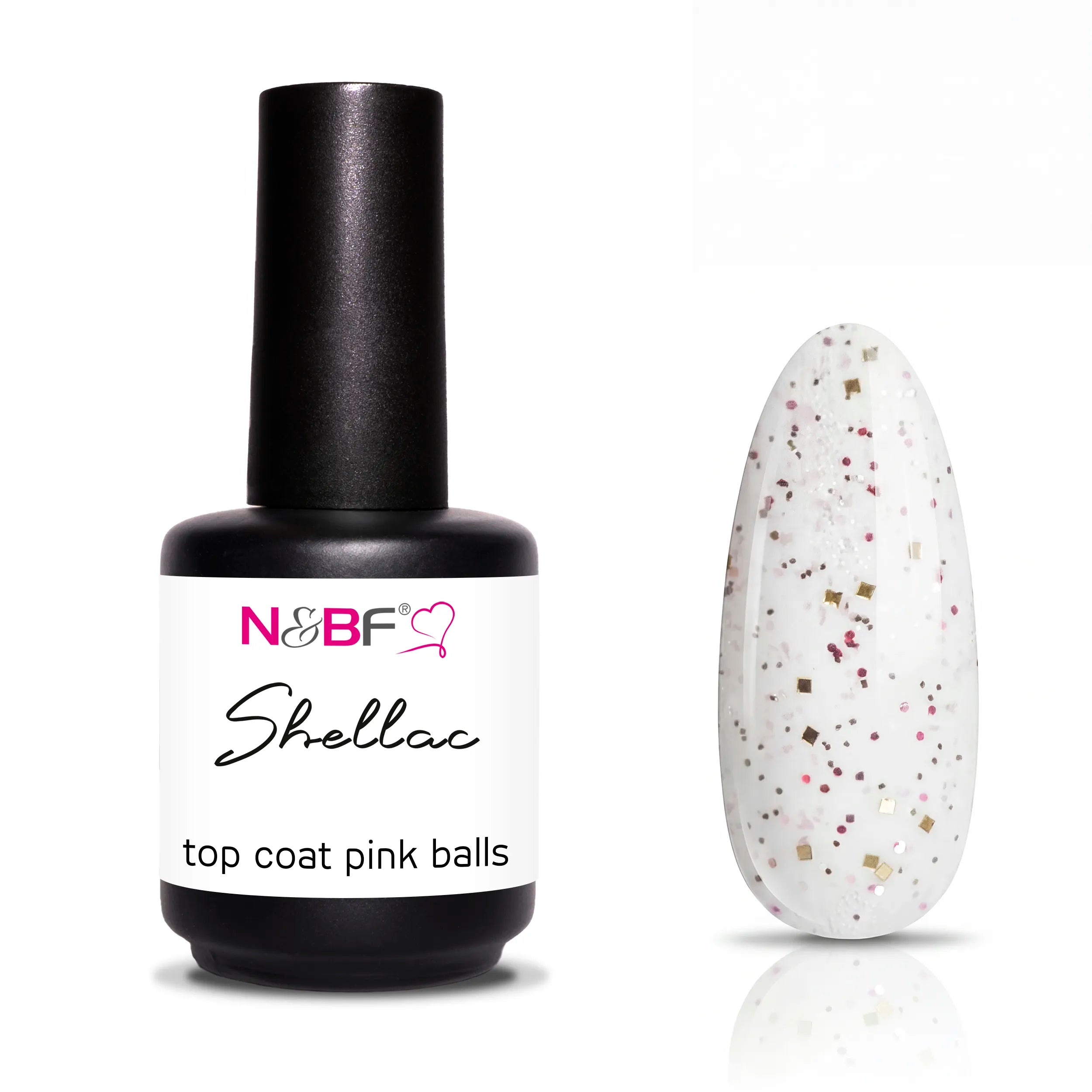 N&BF Shellac Top Coat Pink Balls 12ml