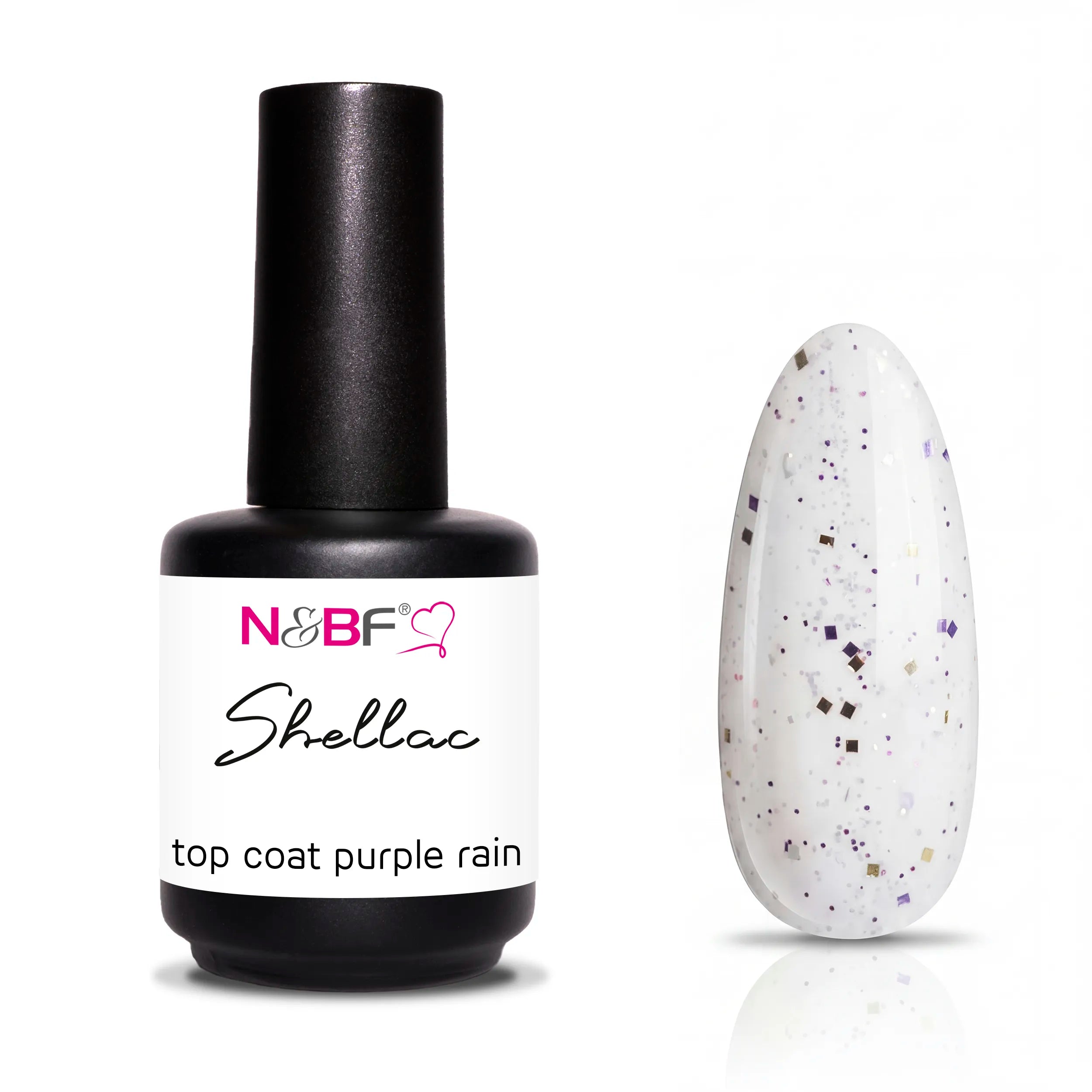 N&BF Shellac Top Coat Purple Rain 12ml