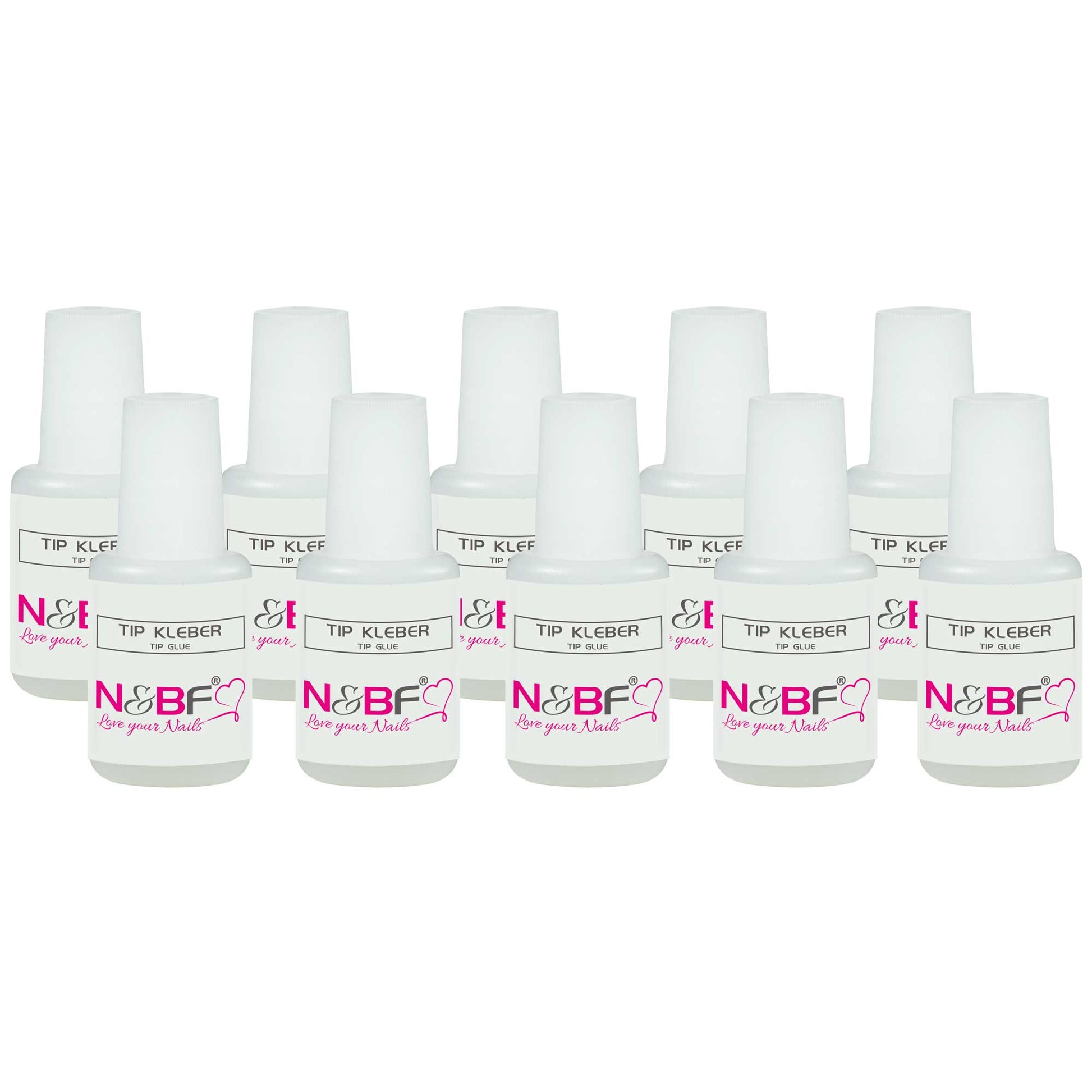 Nails and Beauty Factory Tip Kleber 9g mit Pinsel 10er Set 2019