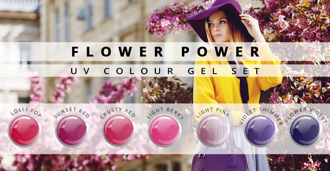 Nails and Beauty Factory UV Color Gel Set Flower Power 7 pieces Set
