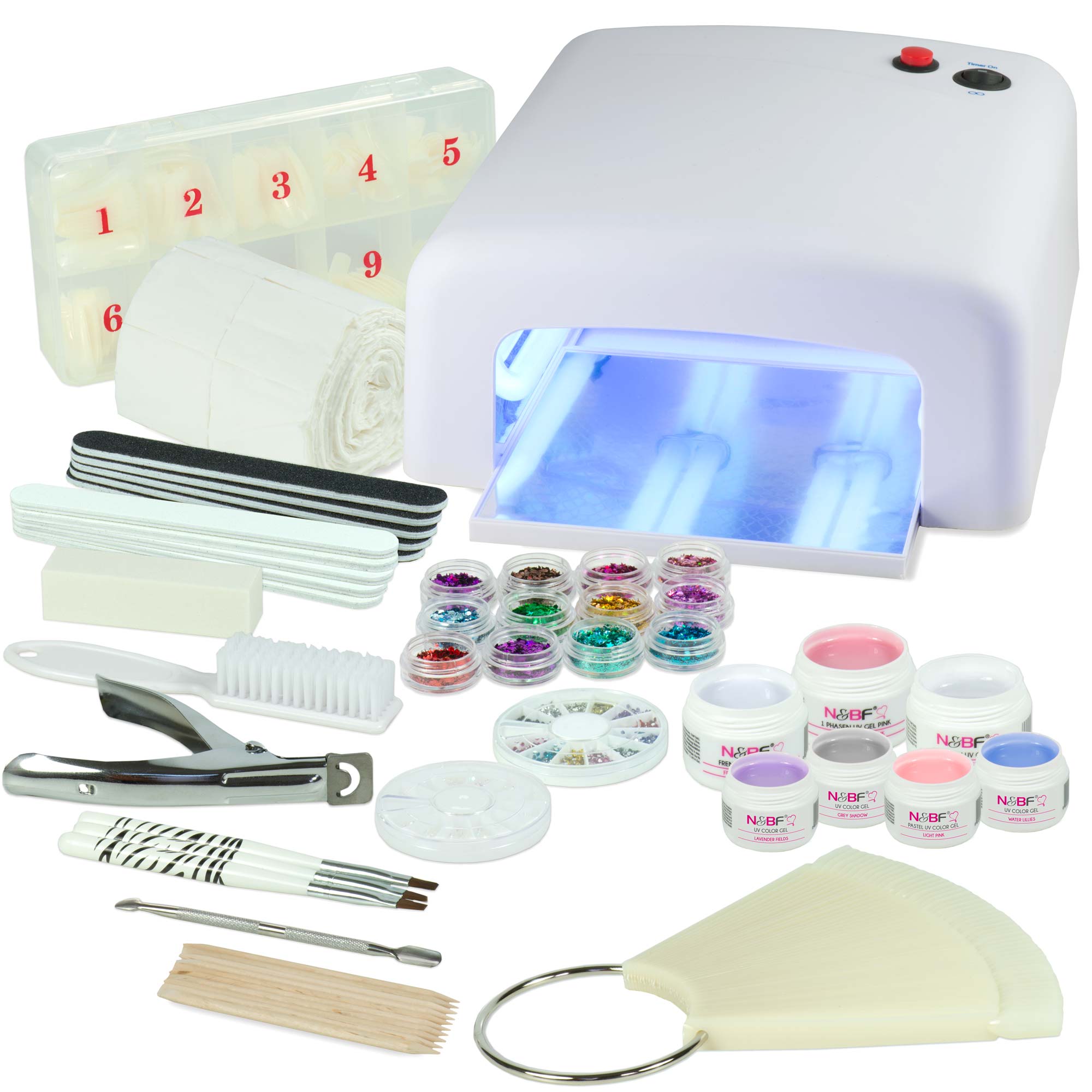 Nails and Beauty Factory UV Gel Nagelstudio Starter Set Weiss Ice Cold k