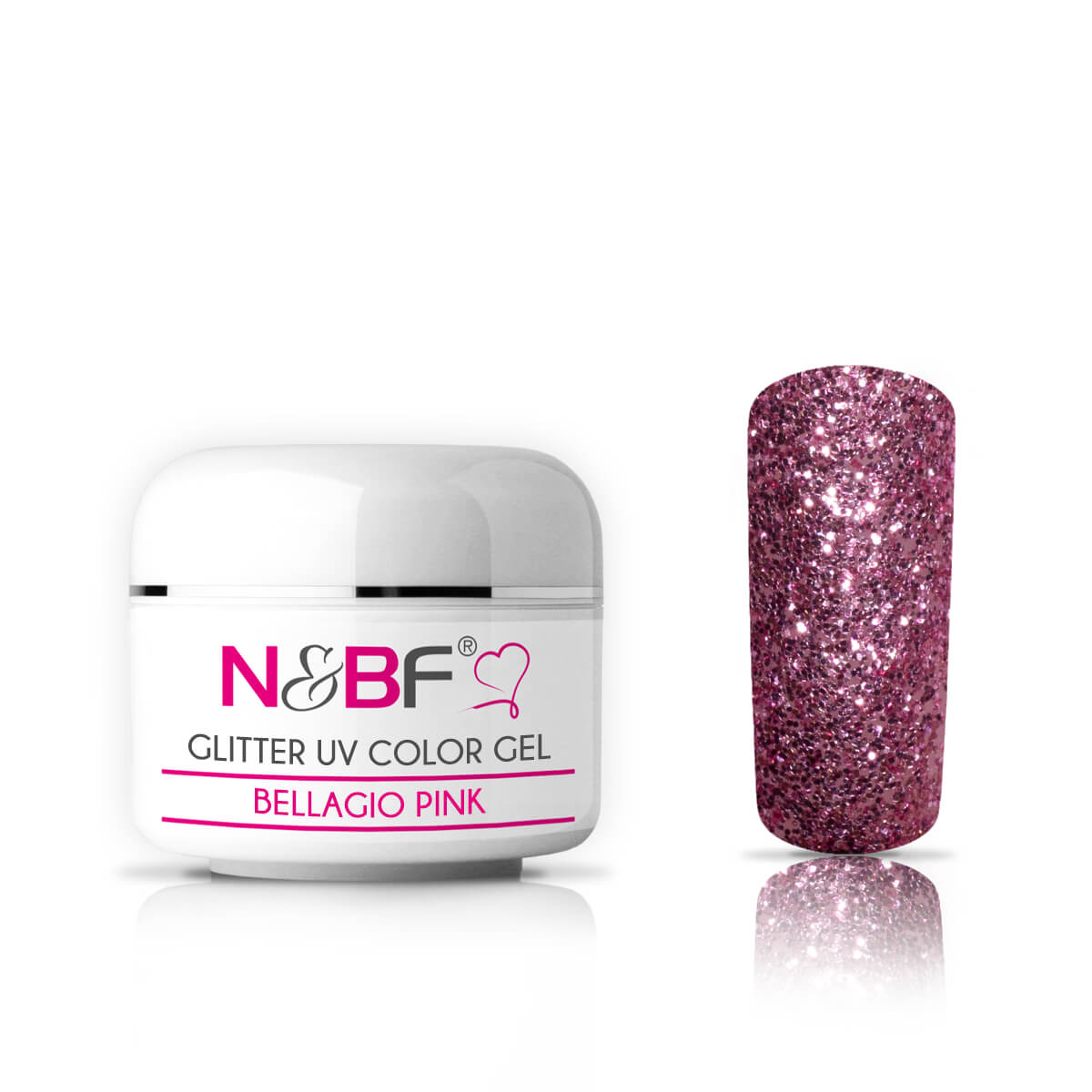 Nails and Beauty Factory UV Glitter Color Gel Bellagio Pink 5ml